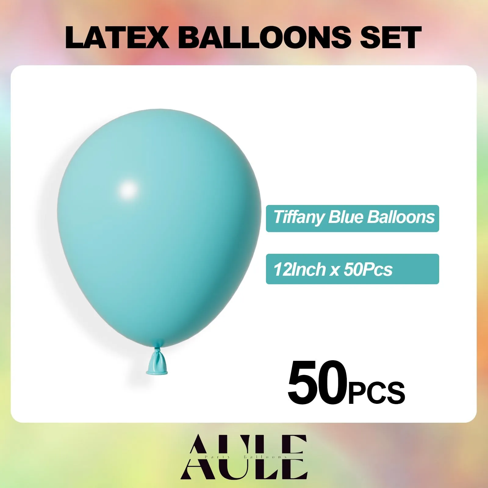 AULE Palloncini in Lattice Turchese, 50 Pezzi, 30cm - immagine 2