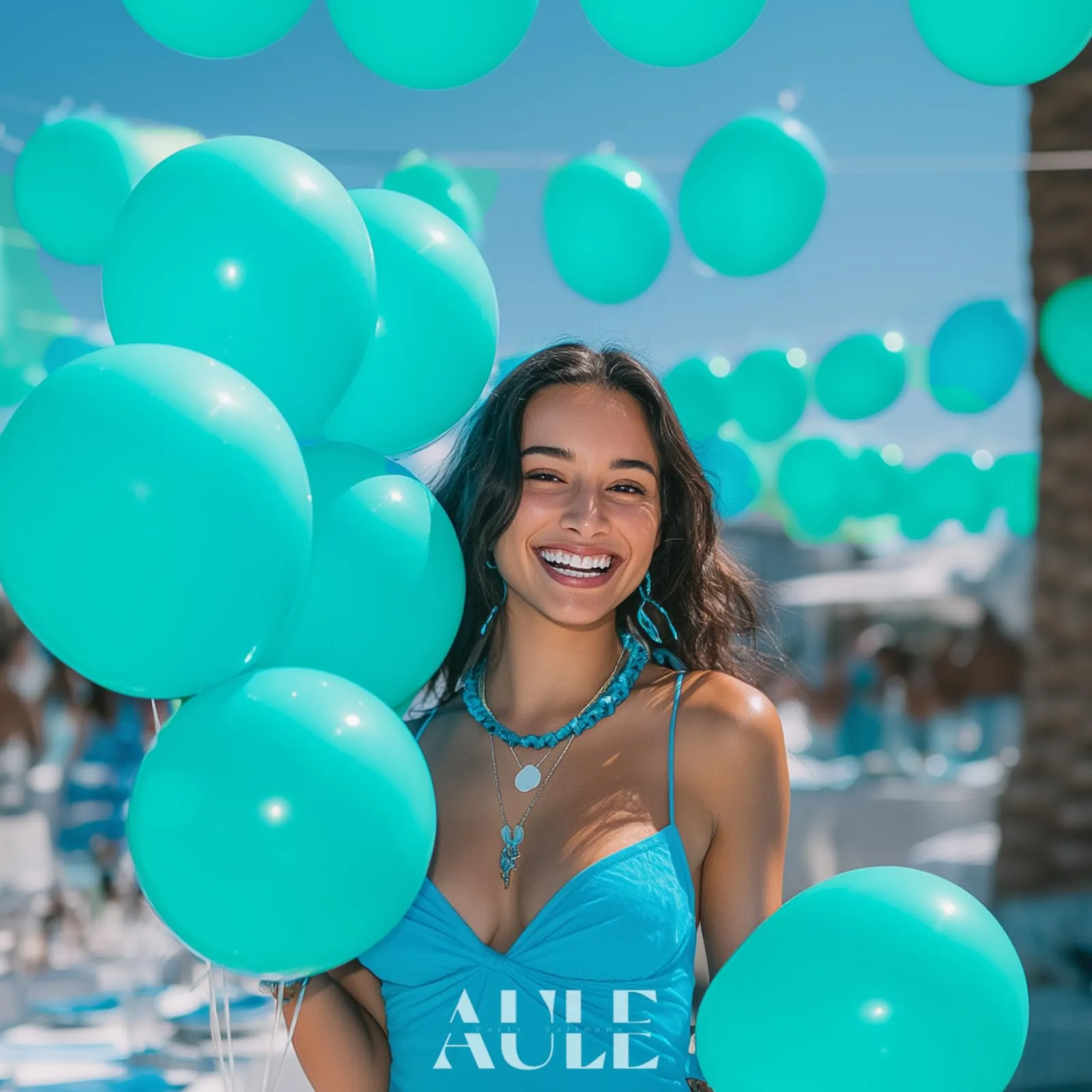 AULE Palloncini in Lattice Turchese, 50 Pezzi, 30cm - immagine 5