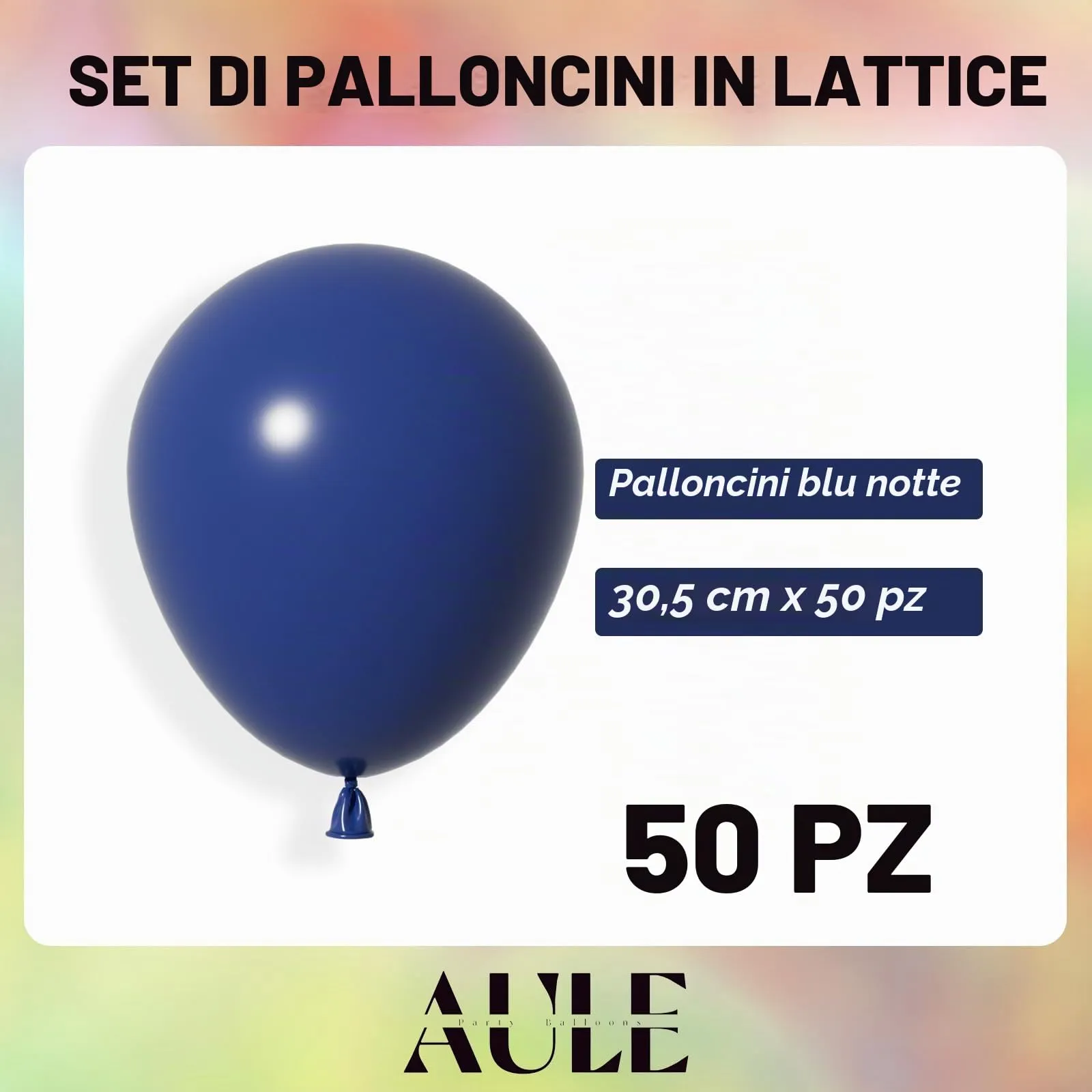 AULE Palloncini in Lattice Blu Navy, 50 Pezzi, 30cm - immagine 2