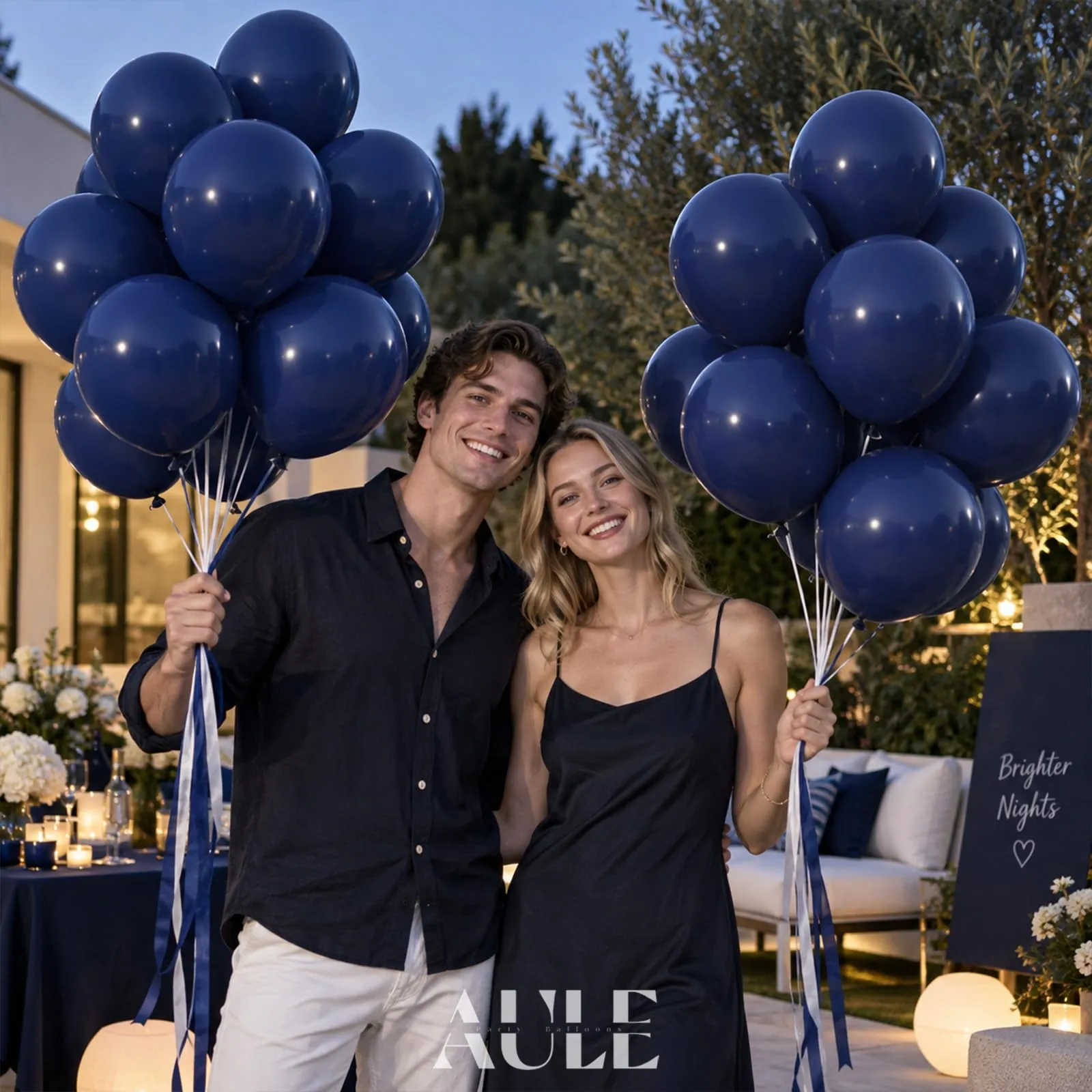 AULE Palloncini in Lattice Blu Navy, 50 Pezzi, 30cm - immagine 6