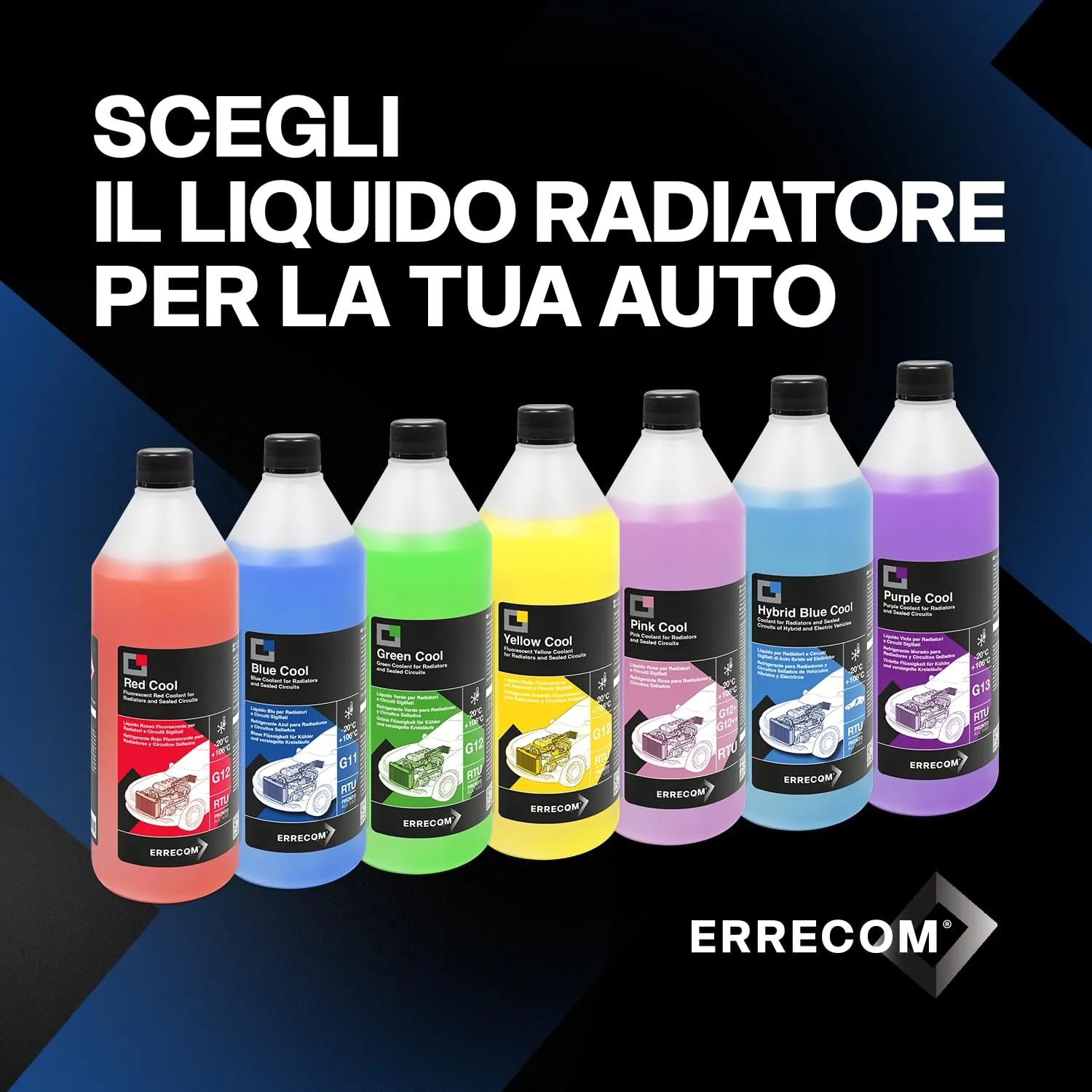 ERRECOM Blue Cool Liquido Radiatore Blu G11 Nap Free, Pronto all’Uso, 1 Litro - immagine 7