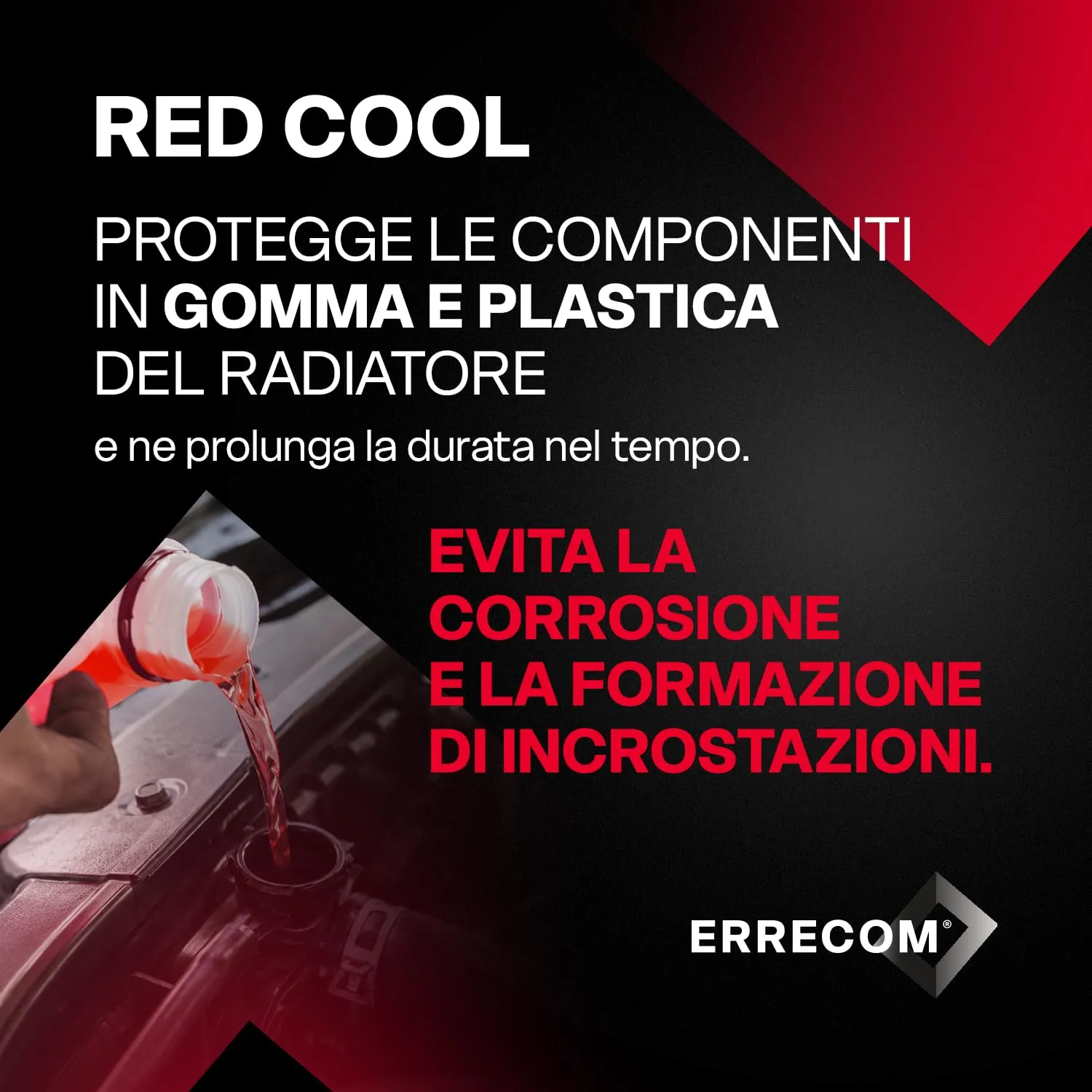 ERRECOM Red Cool Liquido Radiatore Rosso Fluorescente Concentrato G12 OAT, 5 Litri - immagine 5