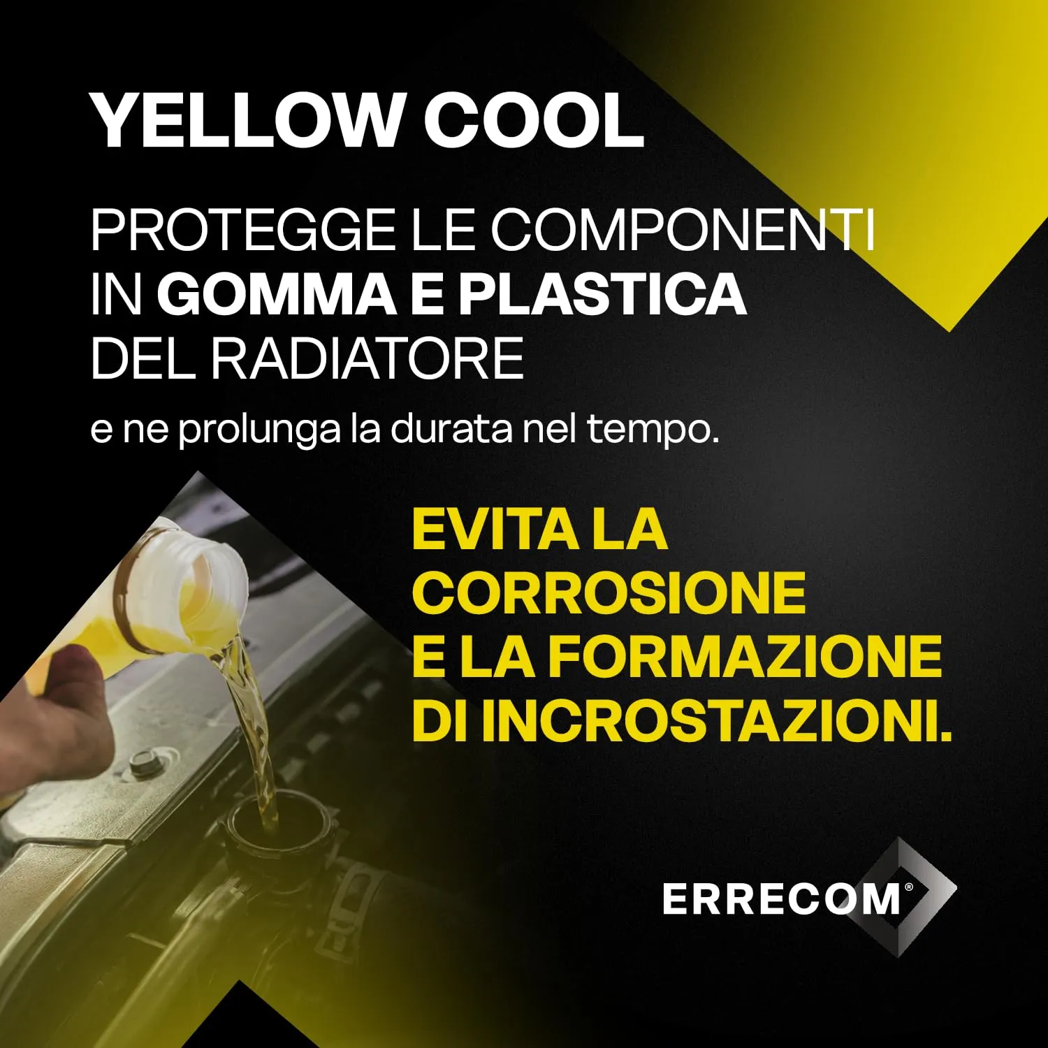 ERRECOM Yellow Cool, Liquido Radiatore Giallo Fluorescente Concentrato, Antigelo G12 OAT, 5 Litri - immagine 5