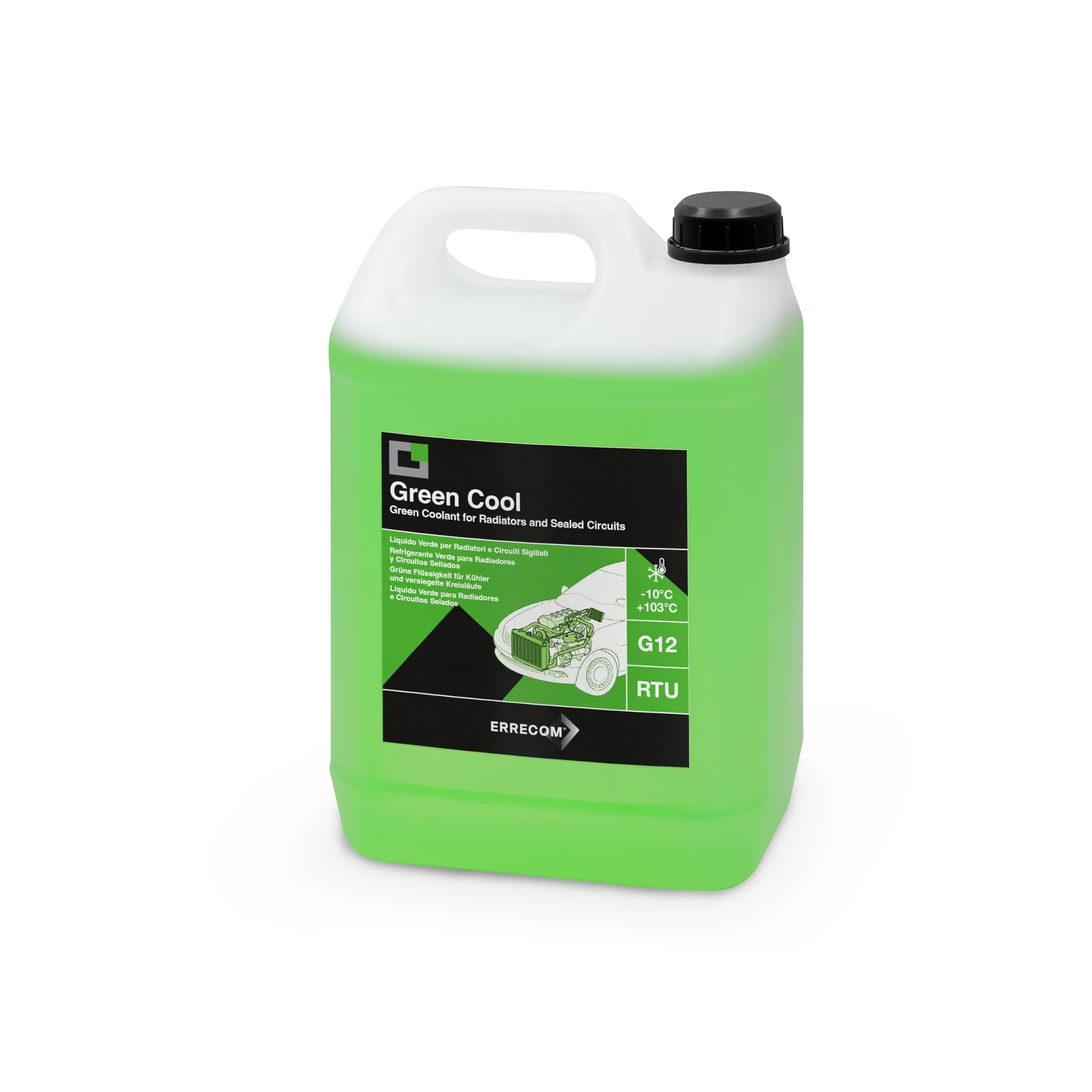 ERRECOM Green Cool Liquido Radiatore G12 OAT Verde, Pronto all'Uso, 5 Litri - immagine 1