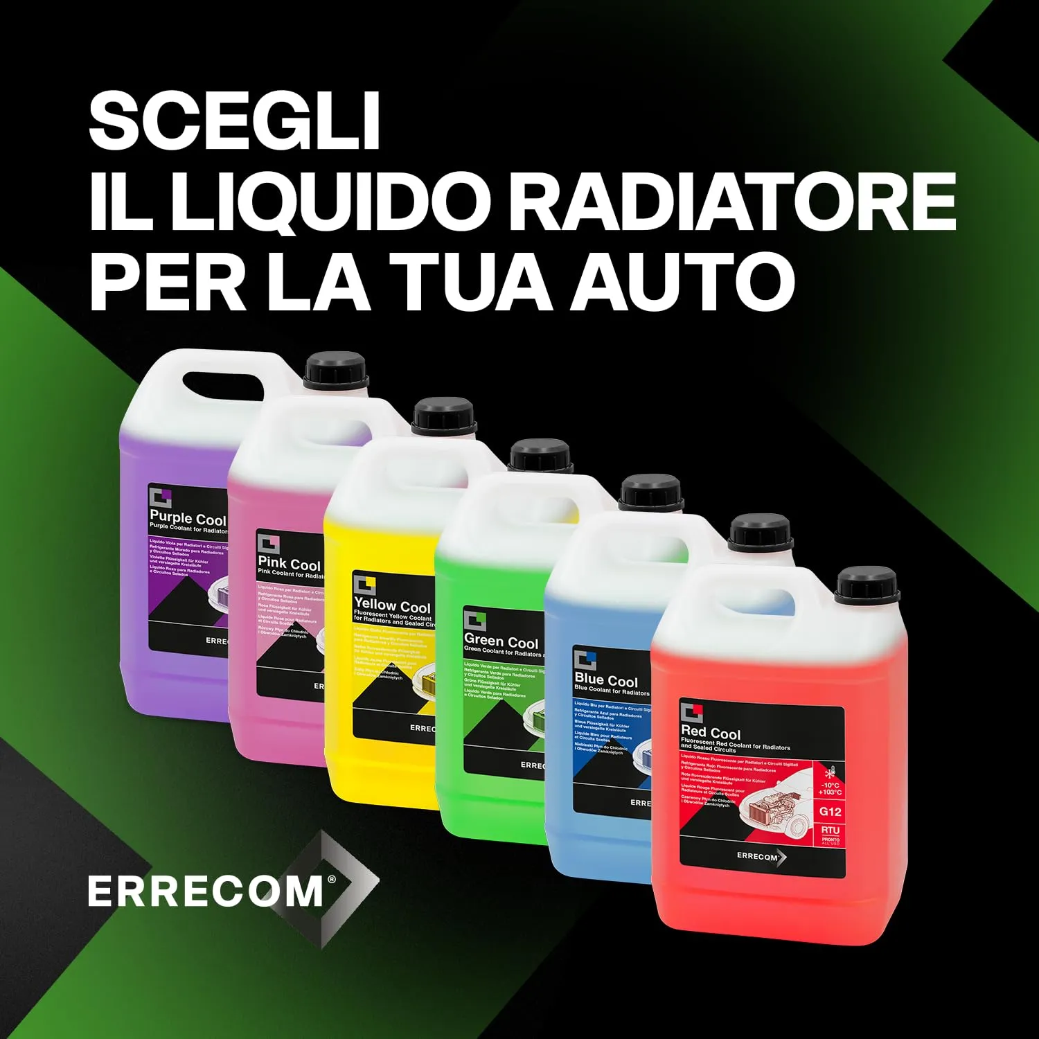 ERRECOM Green Cool Liquido Radiatore G12 OAT Verde, Pronto all'Uso, 5 Litri - immagine 7