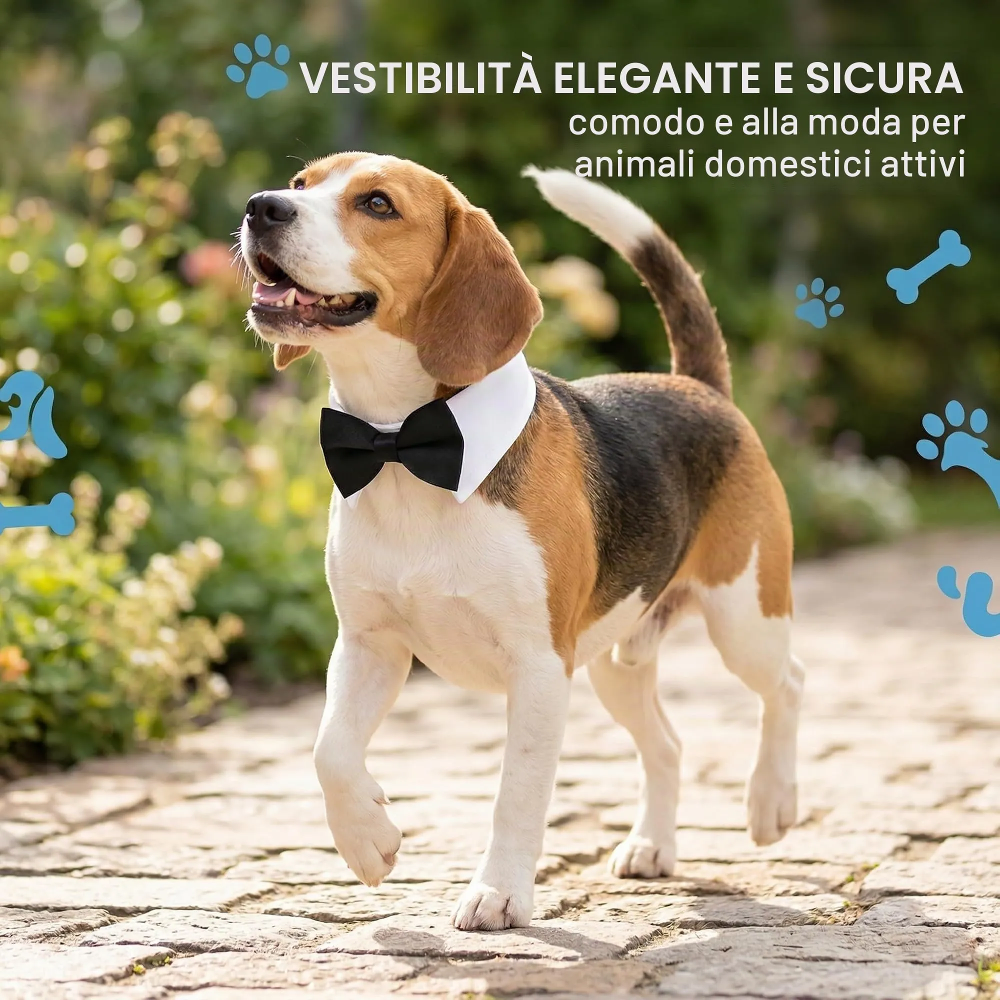SWYZOR Papillon per Cani e Gatti, Cravatta Regolabile con Chiusura in Velcro (Nero) - immagine 5