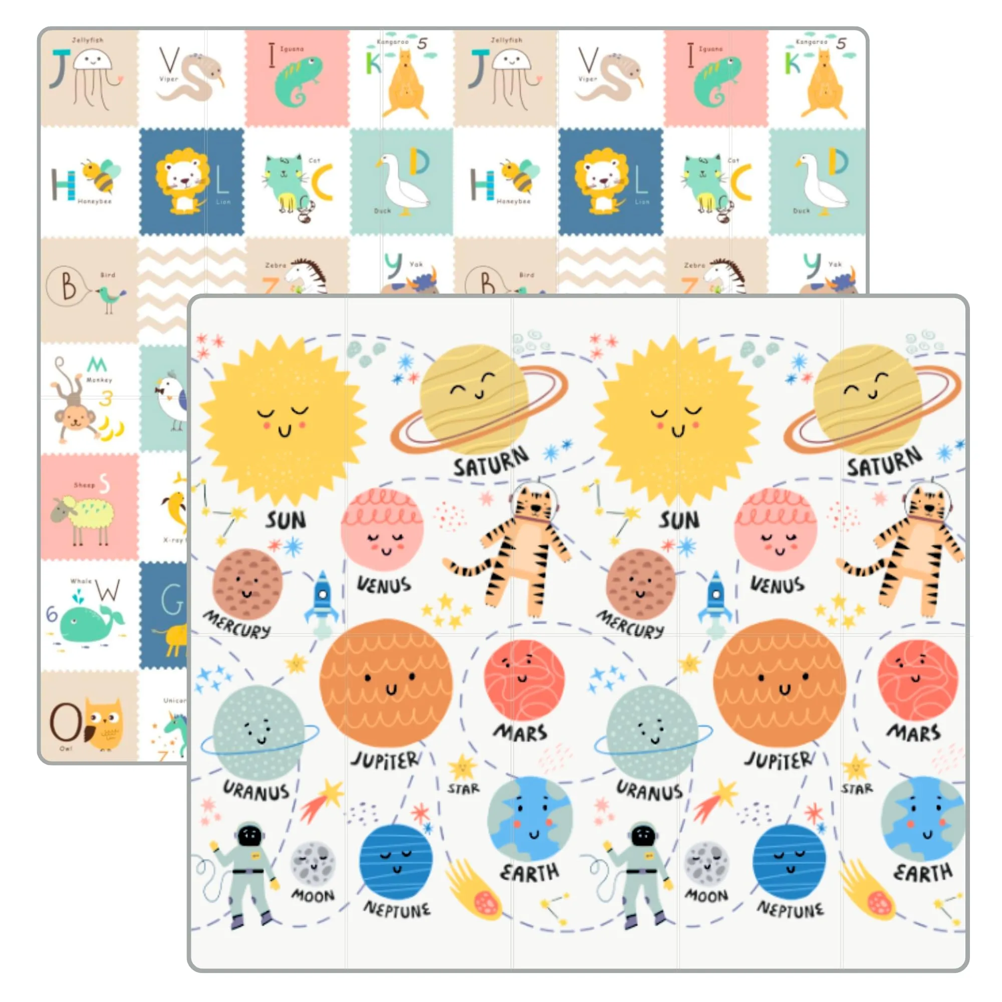 HuBorns Tappeto Gioco Bambini Sistema Solare XL 200x180 cm - immagine 1