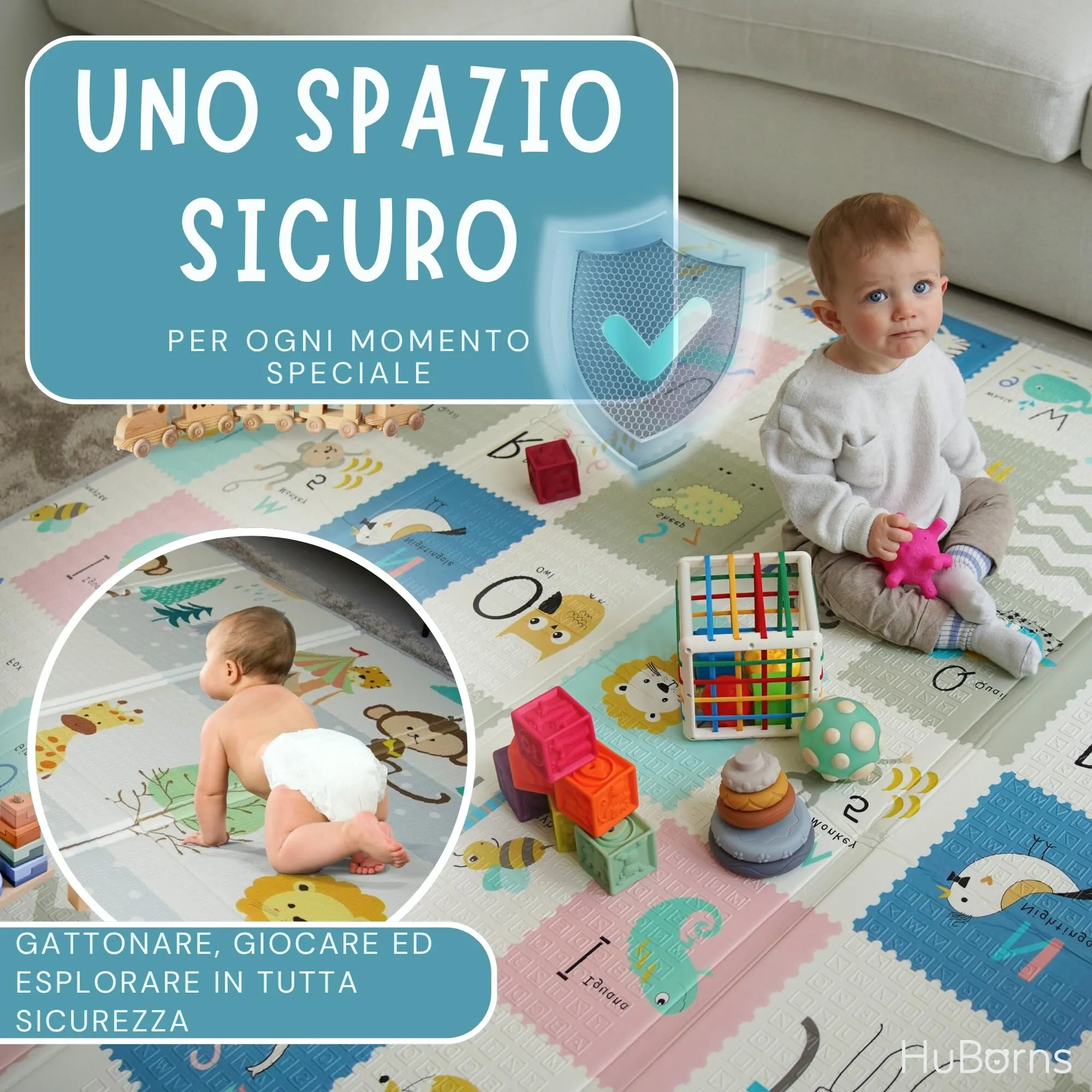 HuBorns Tappeto Gioco Bambini Sistema Solare XL 200x180 cm - immagine 6
