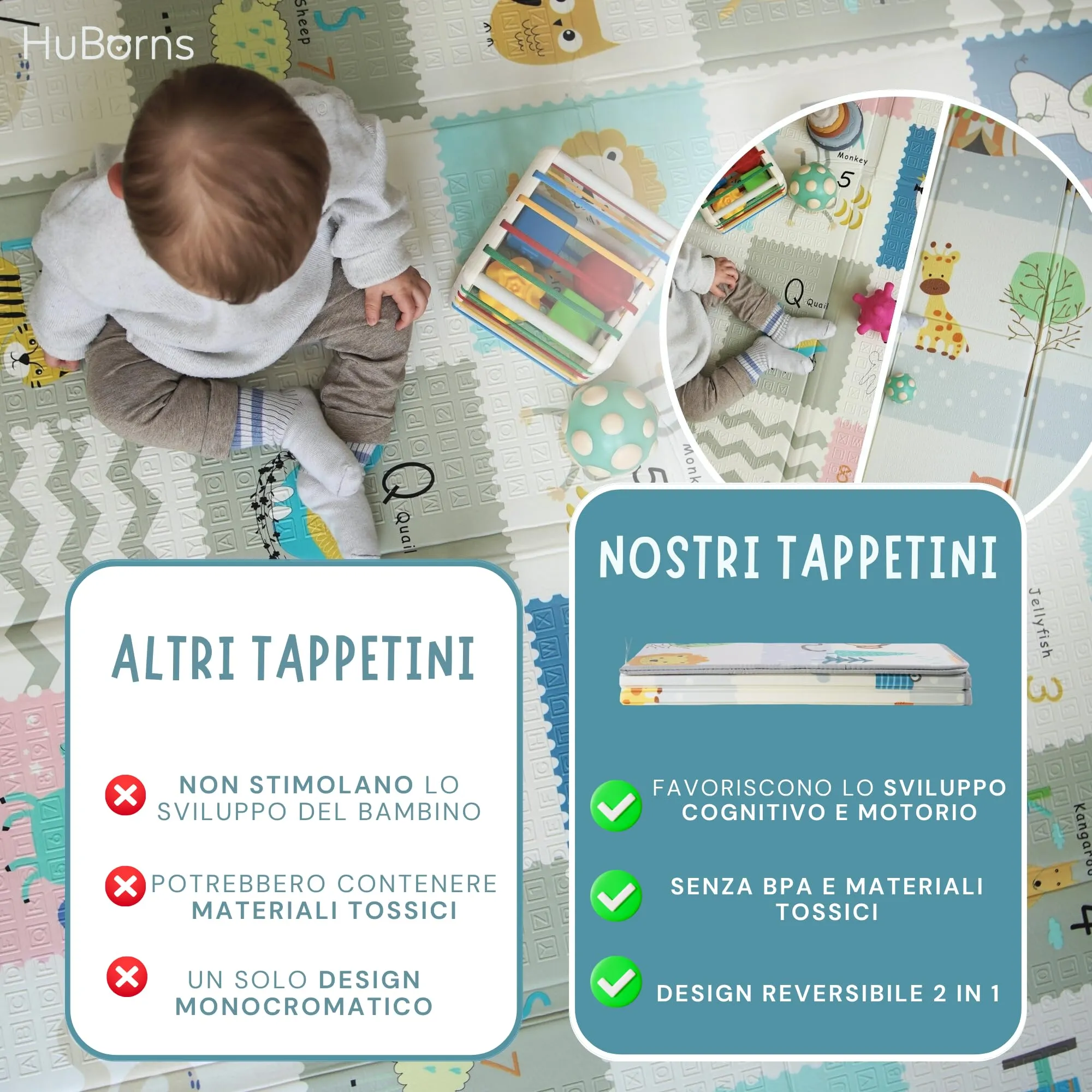 HuBorns Tappeto Gioco Bambini Sistema Solare XL 200x180 cm - immagine 7