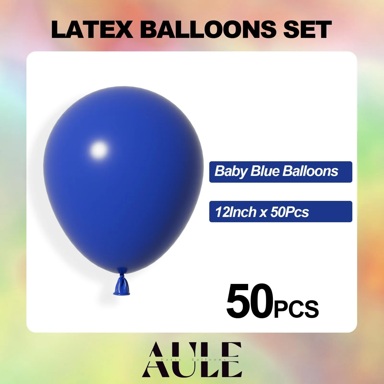AULE Palloncini in Lattice Blu Scuro, 50 Pezzi, 30cm - immagine 2