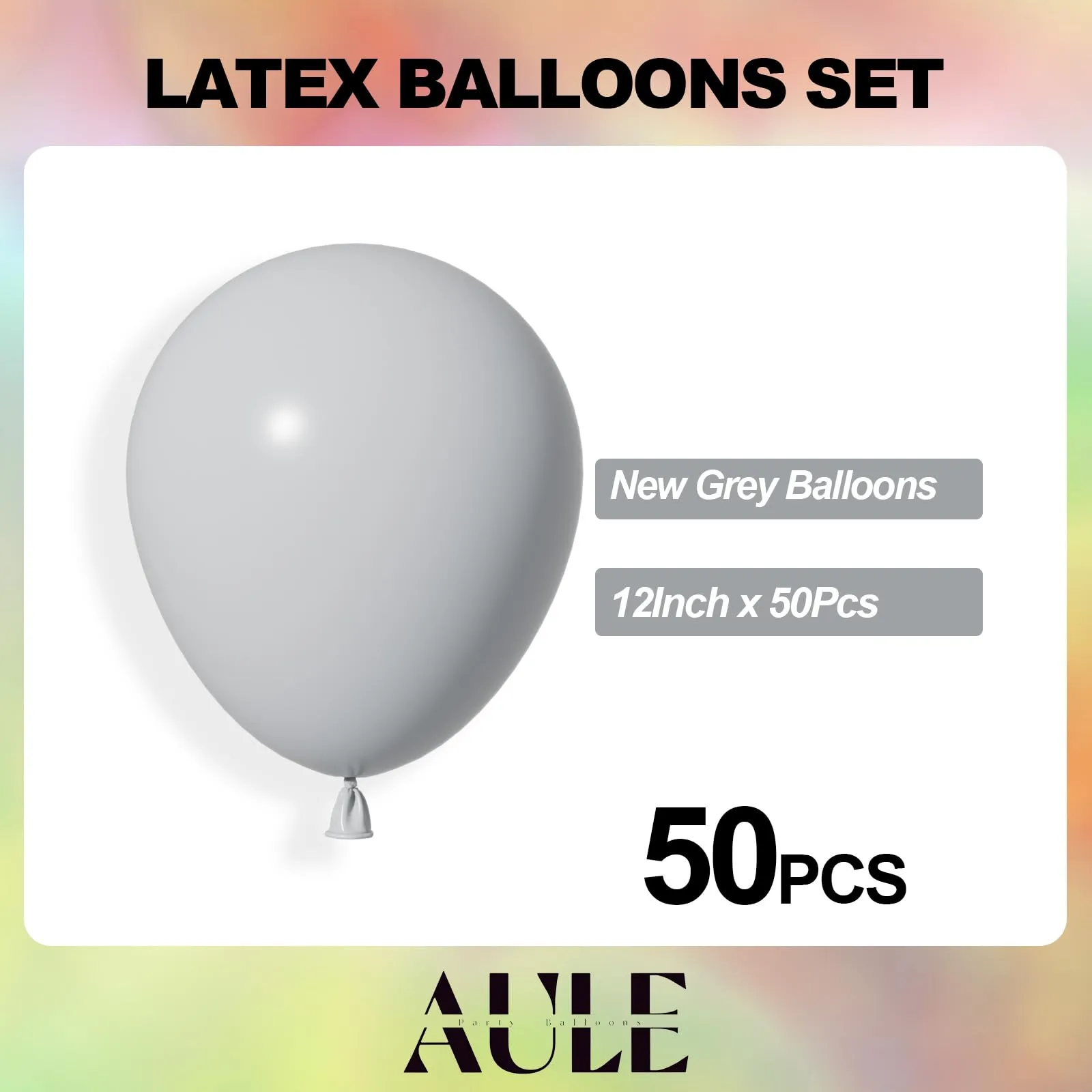 AULE Palloncini in Lattice Grigio, 50 Pezzi, 30cm - immagine 2