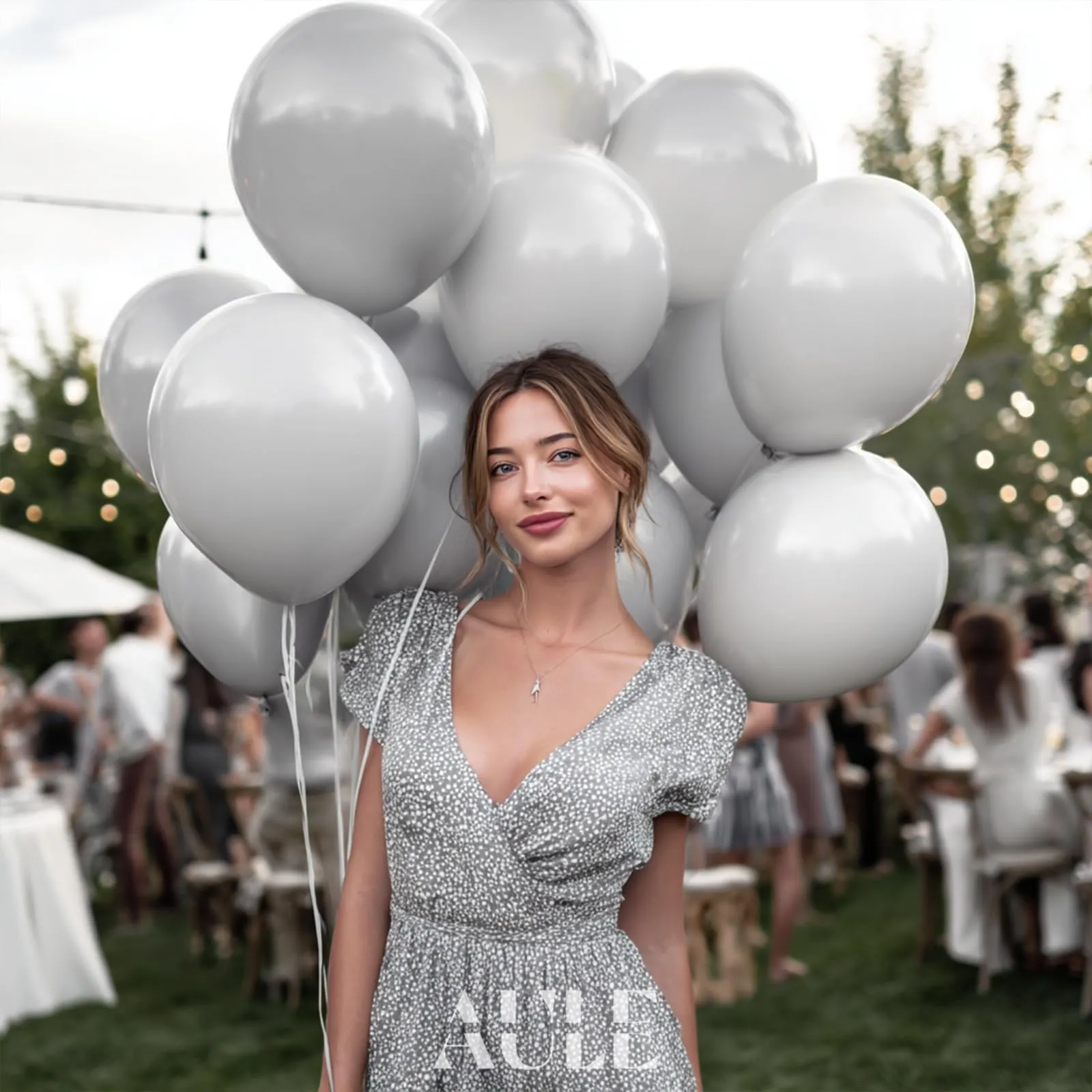 AULE Palloncini in Lattice Grigio, 50 Pezzi, 30cm - immagine 3