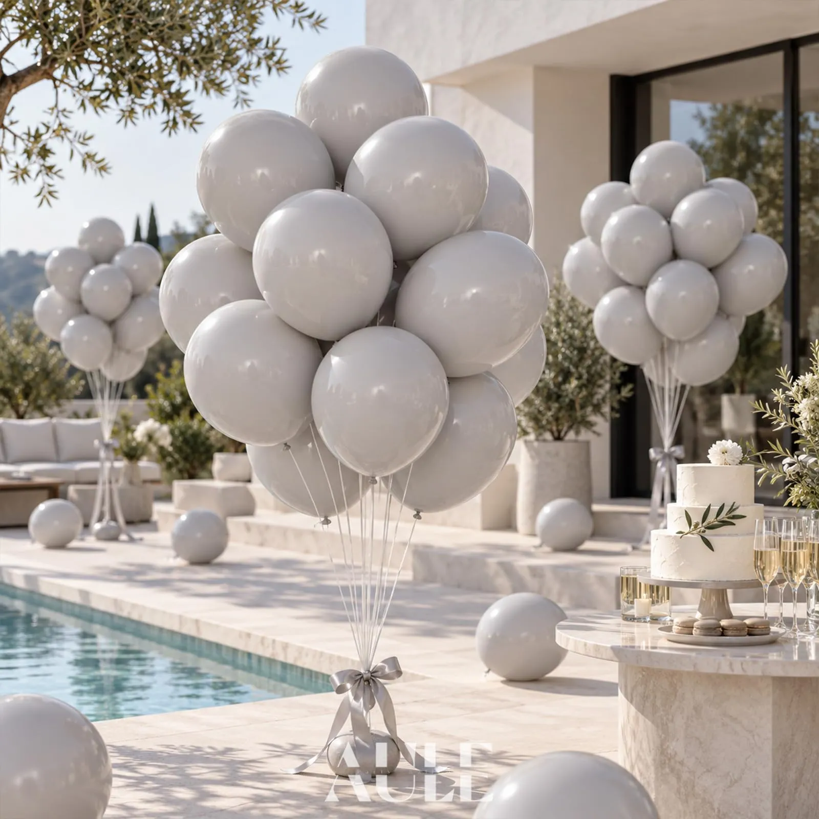 AULE Palloncini in Lattice Grigio, 50 Pezzi, 30cm - immagine 4
