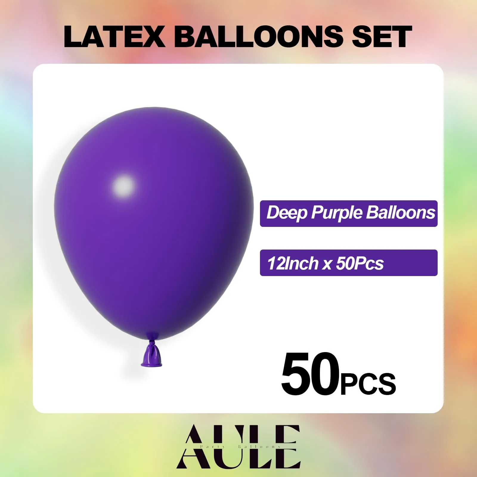AULE Palloncini in Lattice Viola Scuro, 50 Pezzi, 30cm - immagine 2