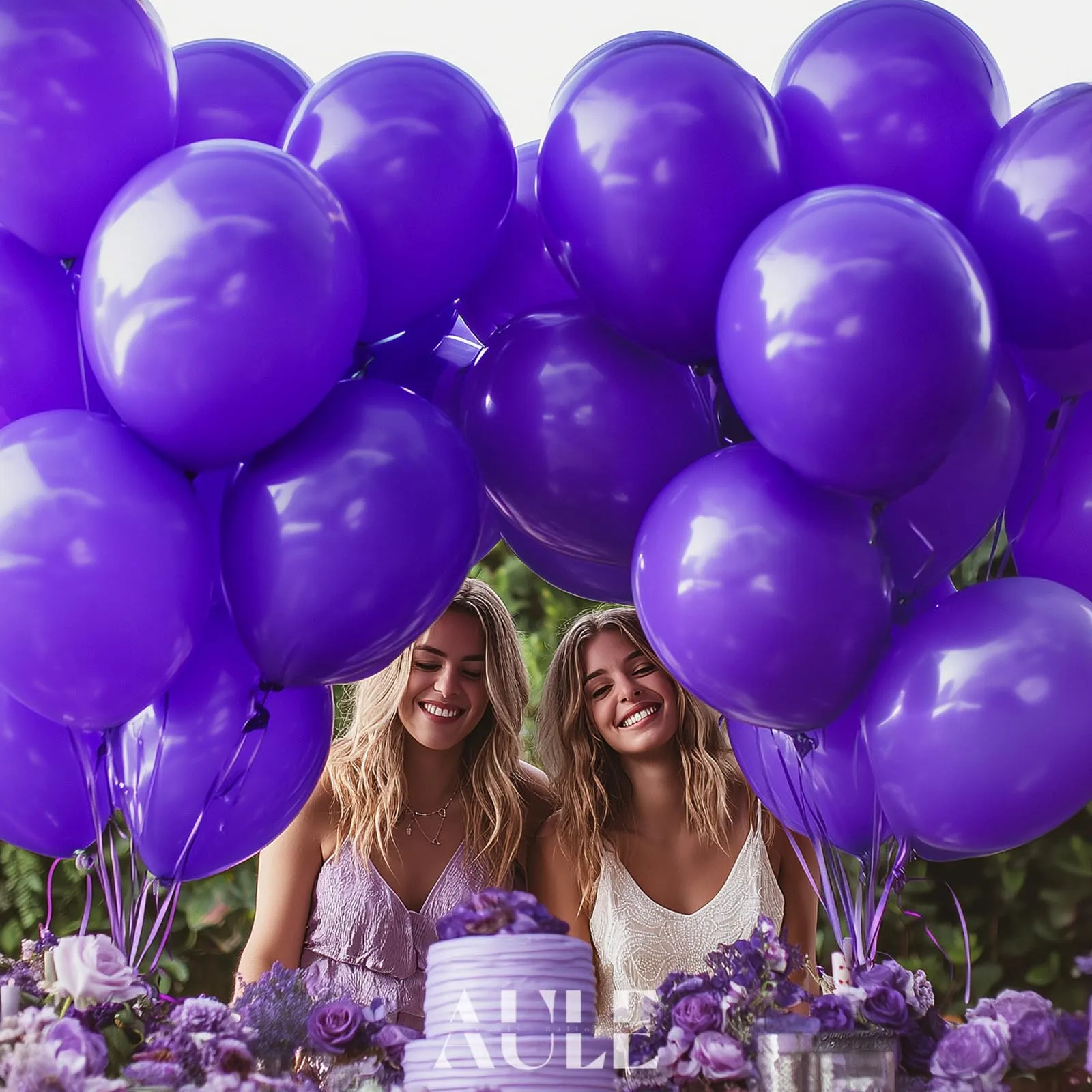 AULE Palloncini in Lattice Viola Scuro, 50 Pezzi, 30cm - immagine 5