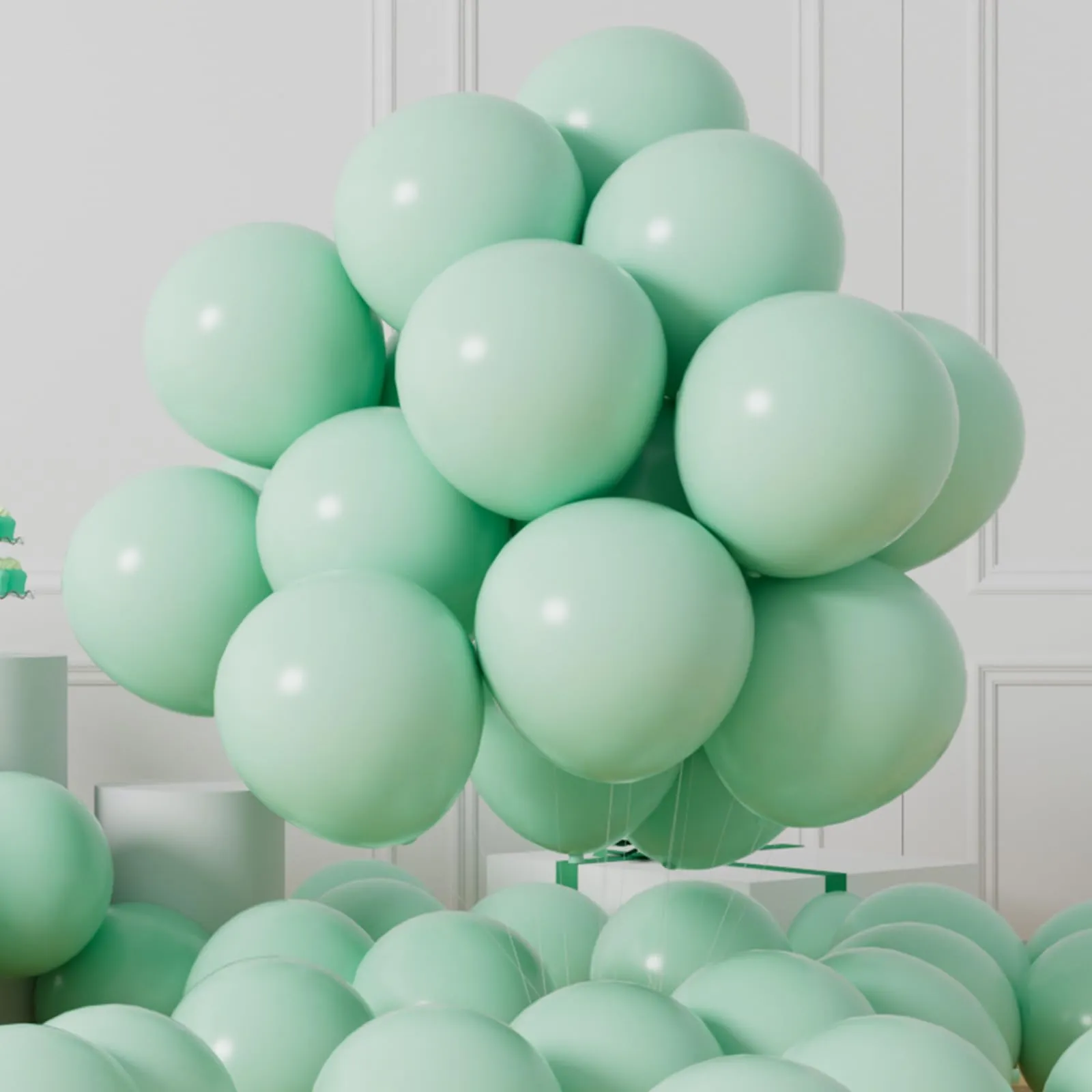 AULE Palloncini in Lattice Verde Menta, 50 Pezzi, 30cm - immagine 1