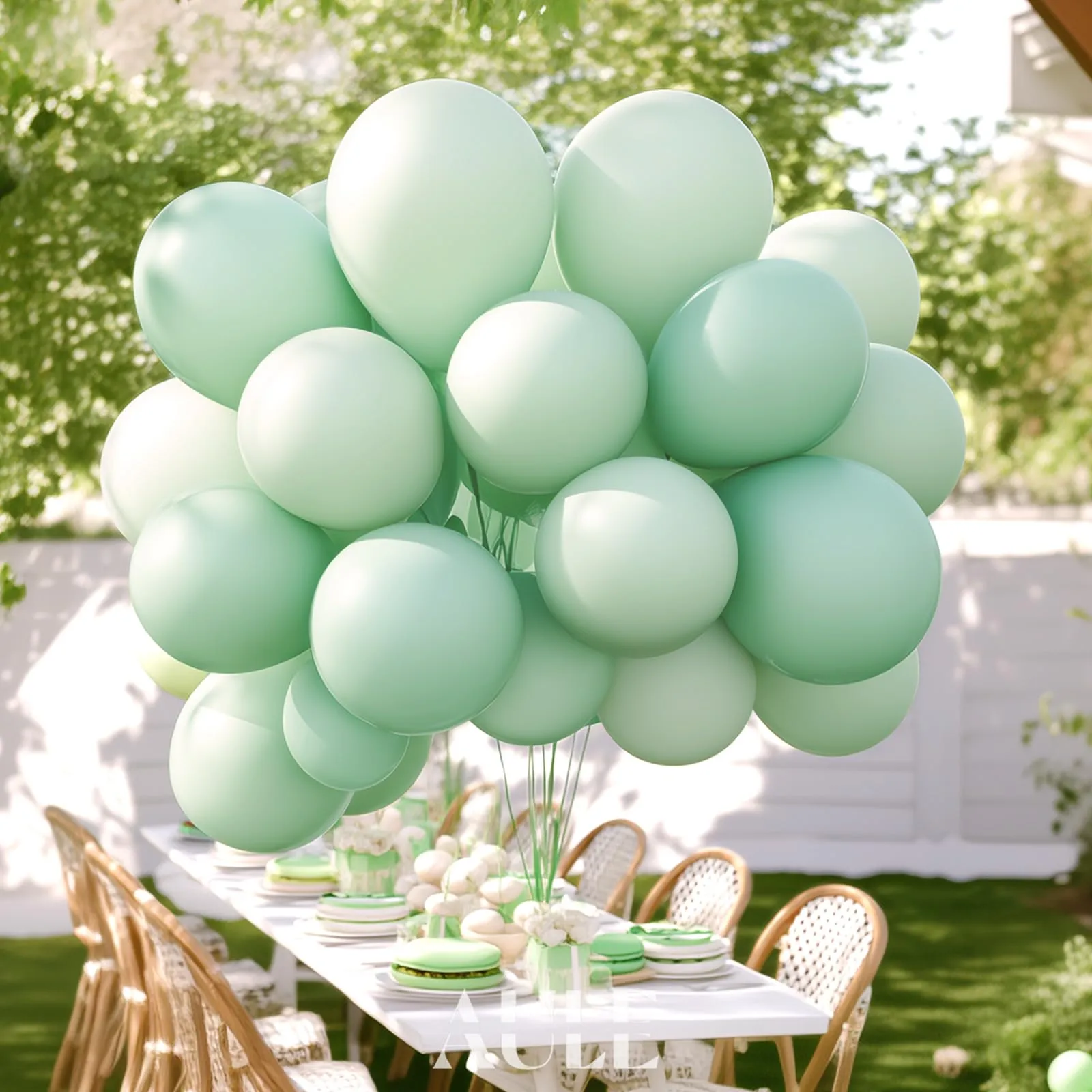 AULE Palloncini in Lattice Verde Menta, 50 Pezzi, 30cm - immagine 6