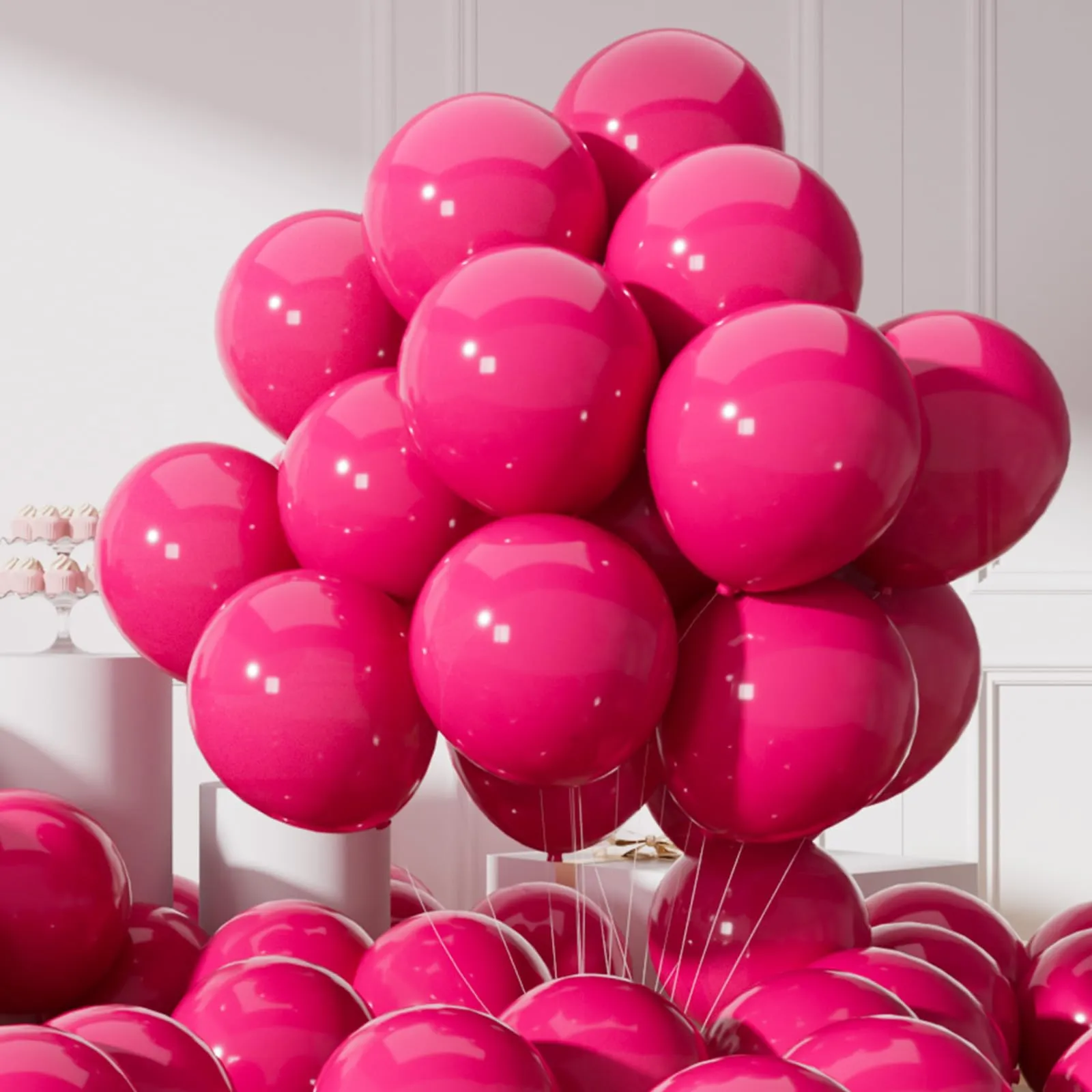 AULE Palloncini in Lattice Fucsia, 50 Pezzi, 30cm - immagine 1