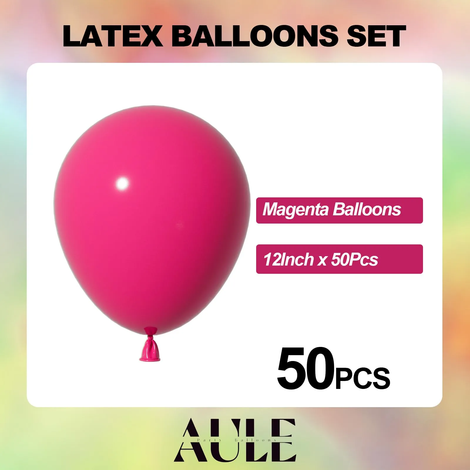 AULE Palloncini in Lattice Fucsia, 50 Pezzi, 30cm - immagine 2