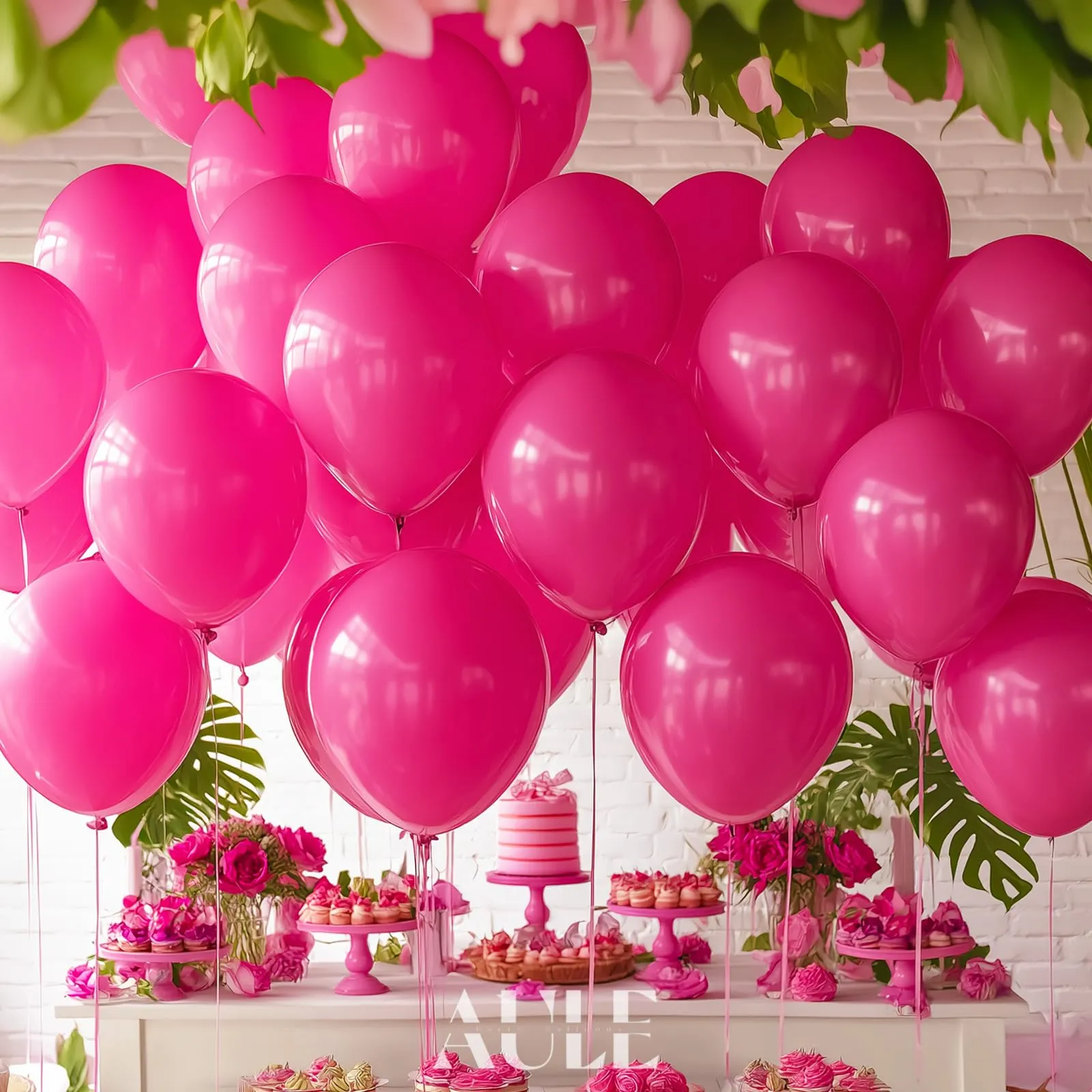 AULE Palloncini in Lattice Fucsia, 50 Pezzi, 30cm - immagine 4