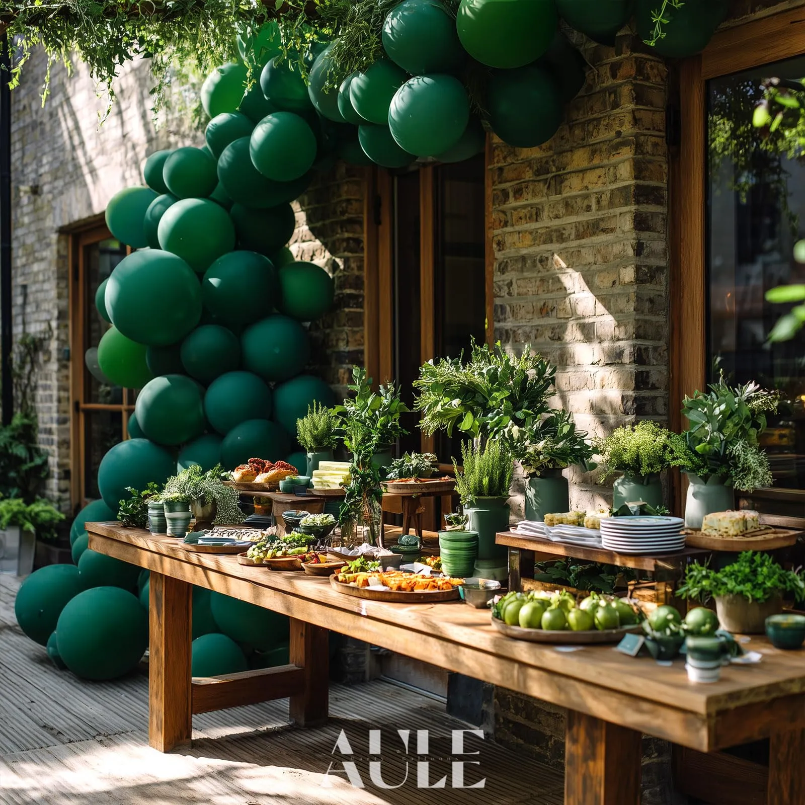 AULE Palloncini in Lattice Verde Scuro, 50 Pezzi, 30cm - immagine 3
