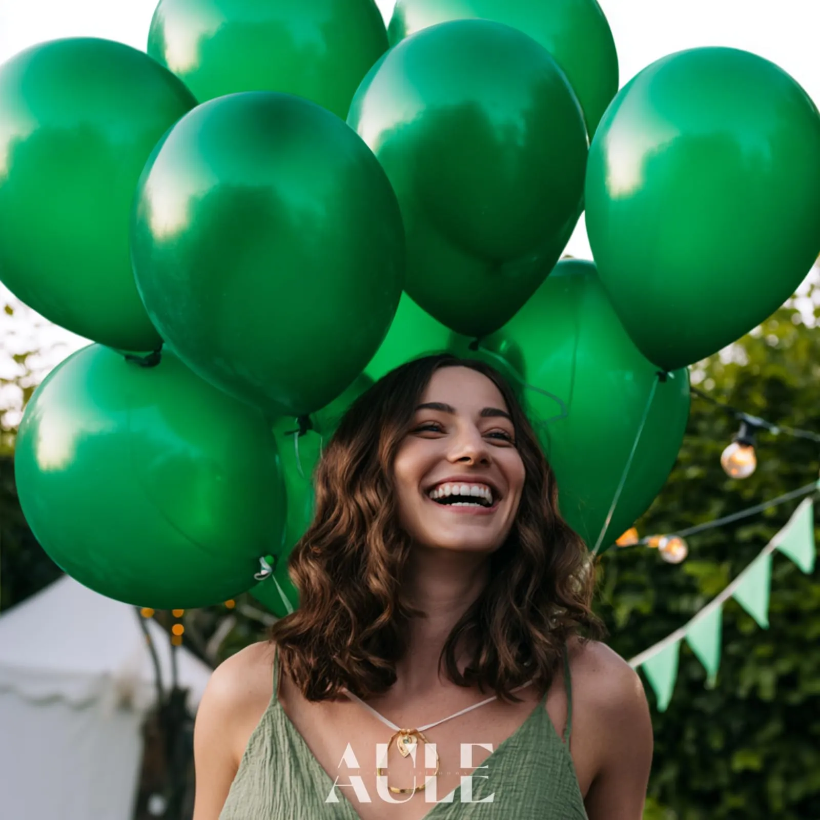 AULE Palloncini in Lattice Verde Scuro, 50 Pezzi, 30cm - immagine 4