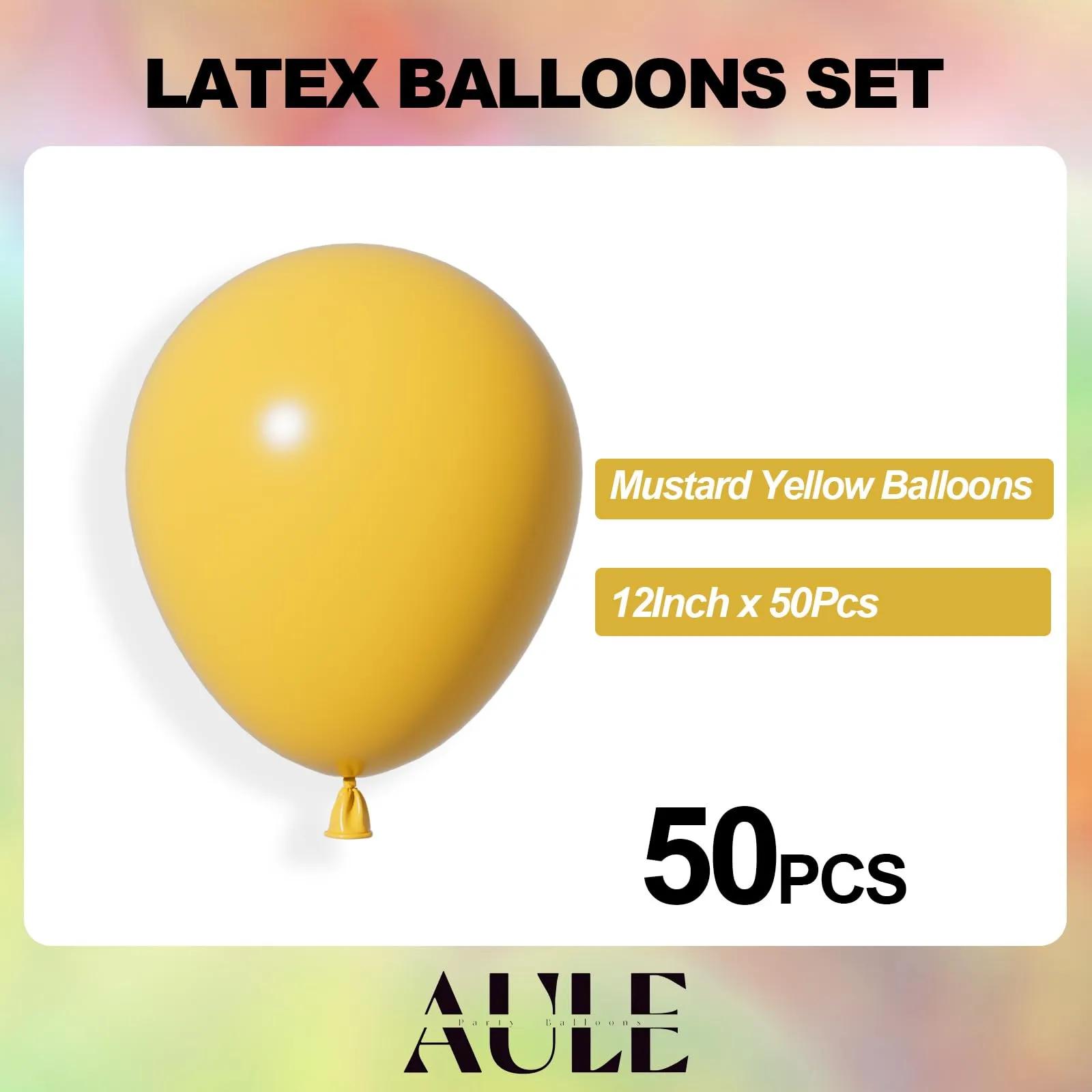 AULE Palloncini in Lattice Gialli, 50 Pezzi, 30cm - immagine 2