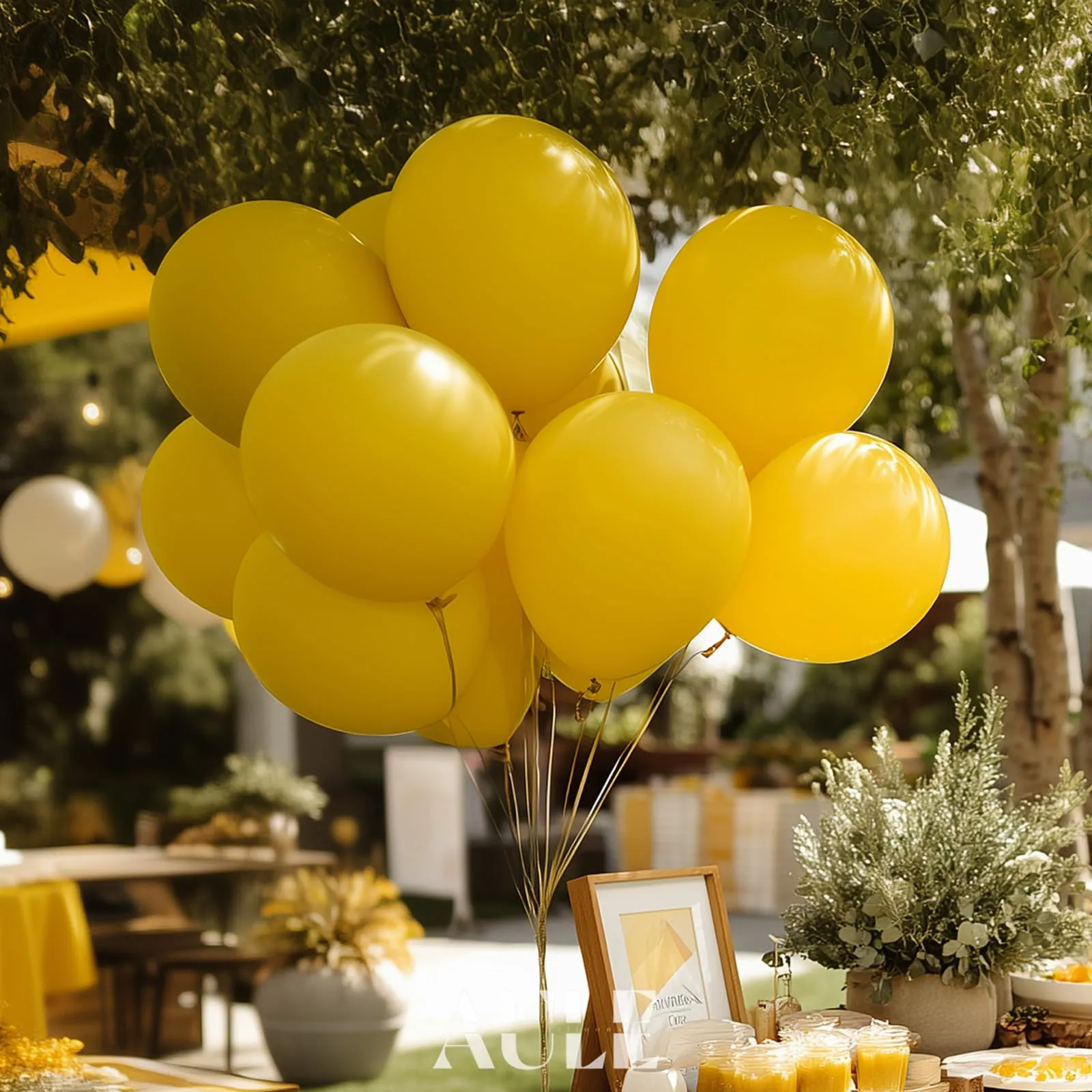 AULE Palloncini in Lattice Gialli, 50 Pezzi, 30cm - immagine 6