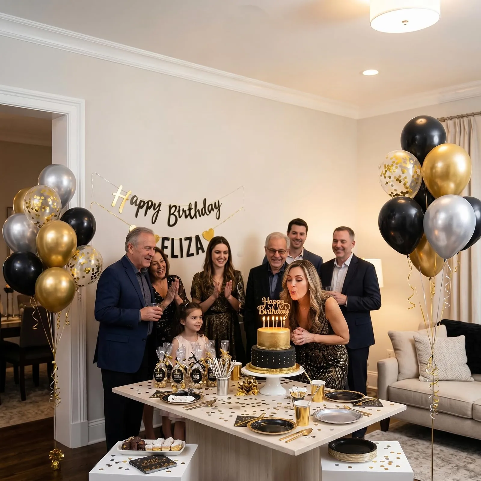 balloon garland Set di 100 Palloncini Neri Argento Oro, 12 Pollici - immagine 8