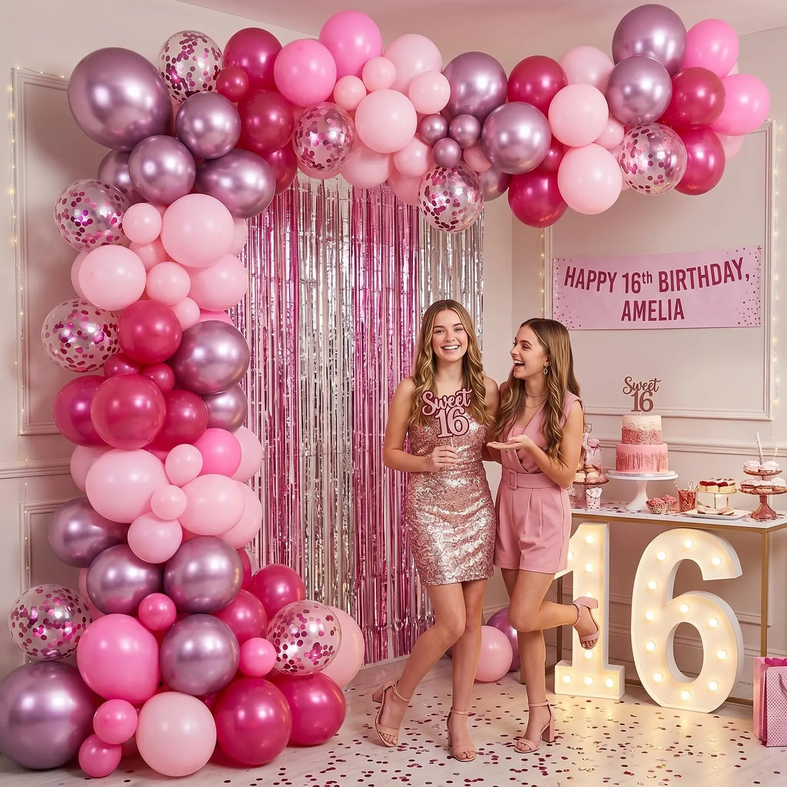 balloon garland Palloncini Rosa, 100 Pezzi, 12 Pollici - immagine 2