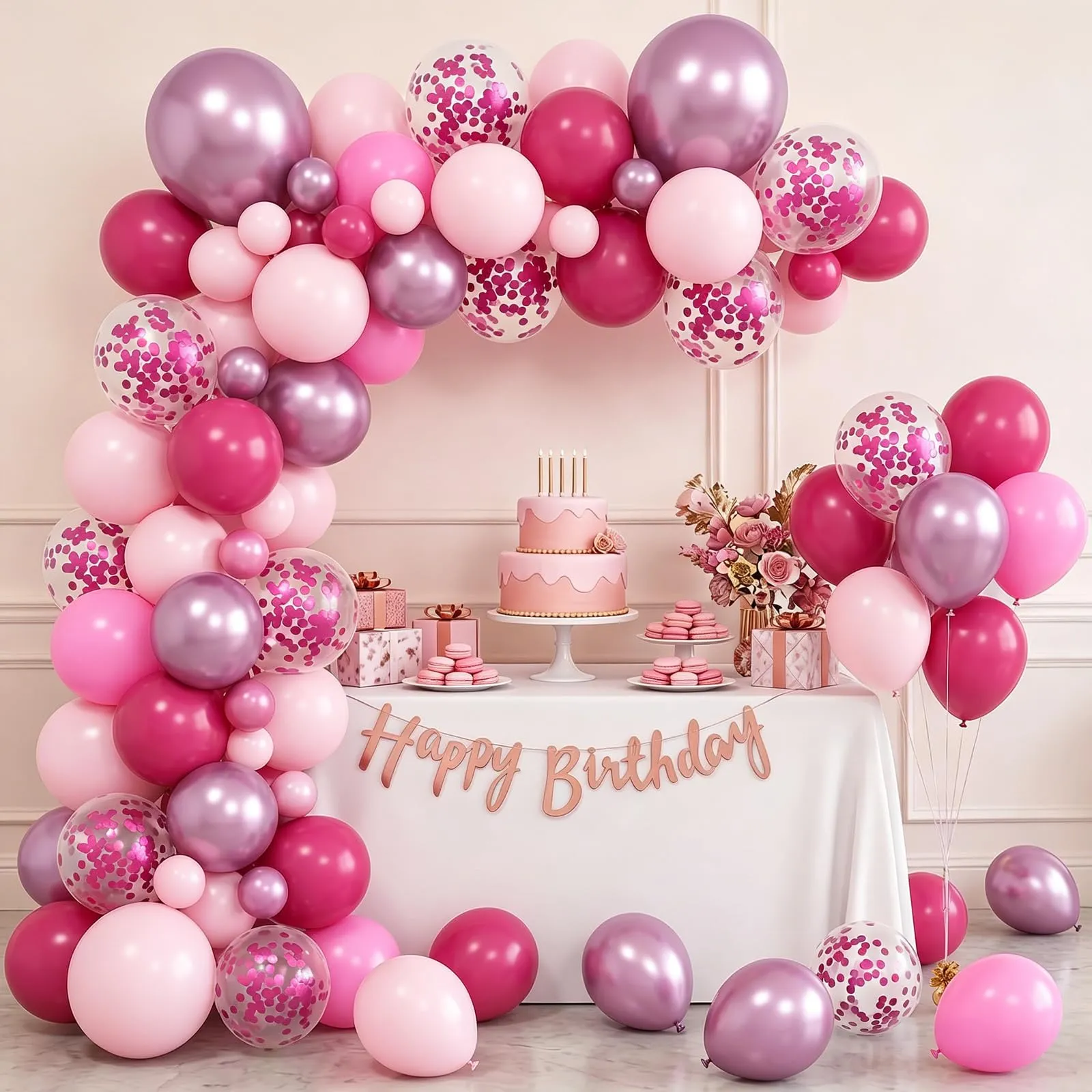 balloon garland Palloncini Rosa, 100 Pezzi, 12 Pollici - immagine 7