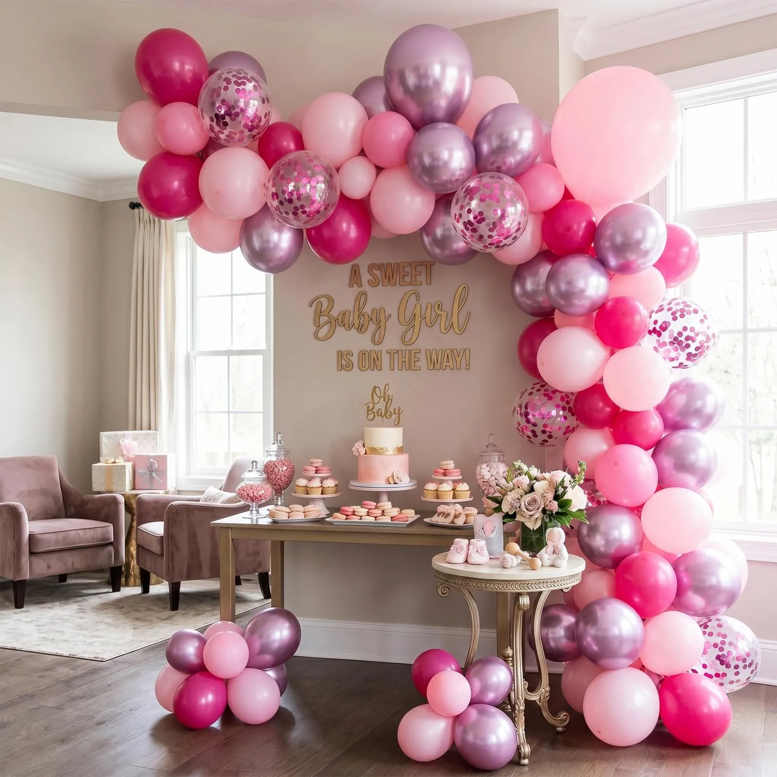 balloon garland Palloncini Rosa, 100 Pezzi, 12 Pollici - immagine 8