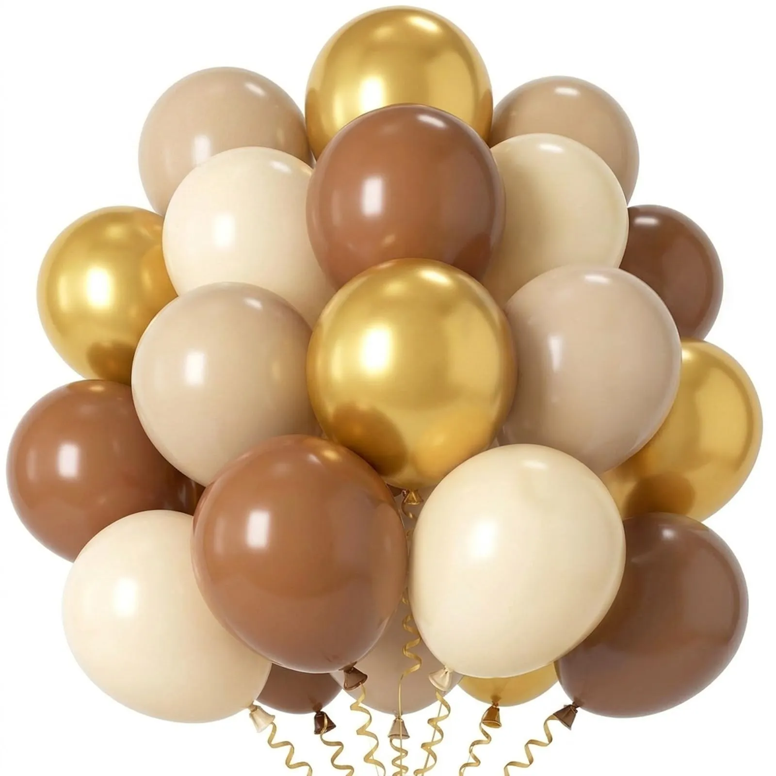 Balloon Garland Palloncini Beige Marroni, Oro e Bianchi, 100 Pezzi, 12 Pollici - immagine 1