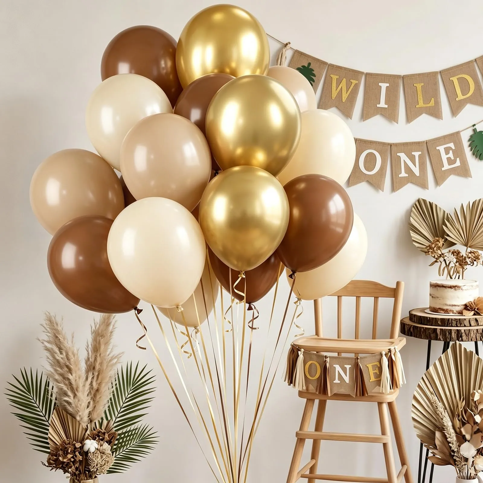 Balloon Garland Palloncini Beige Marroni, Oro e Bianchi, 100 Pezzi, 12 Pollici - immagine 4