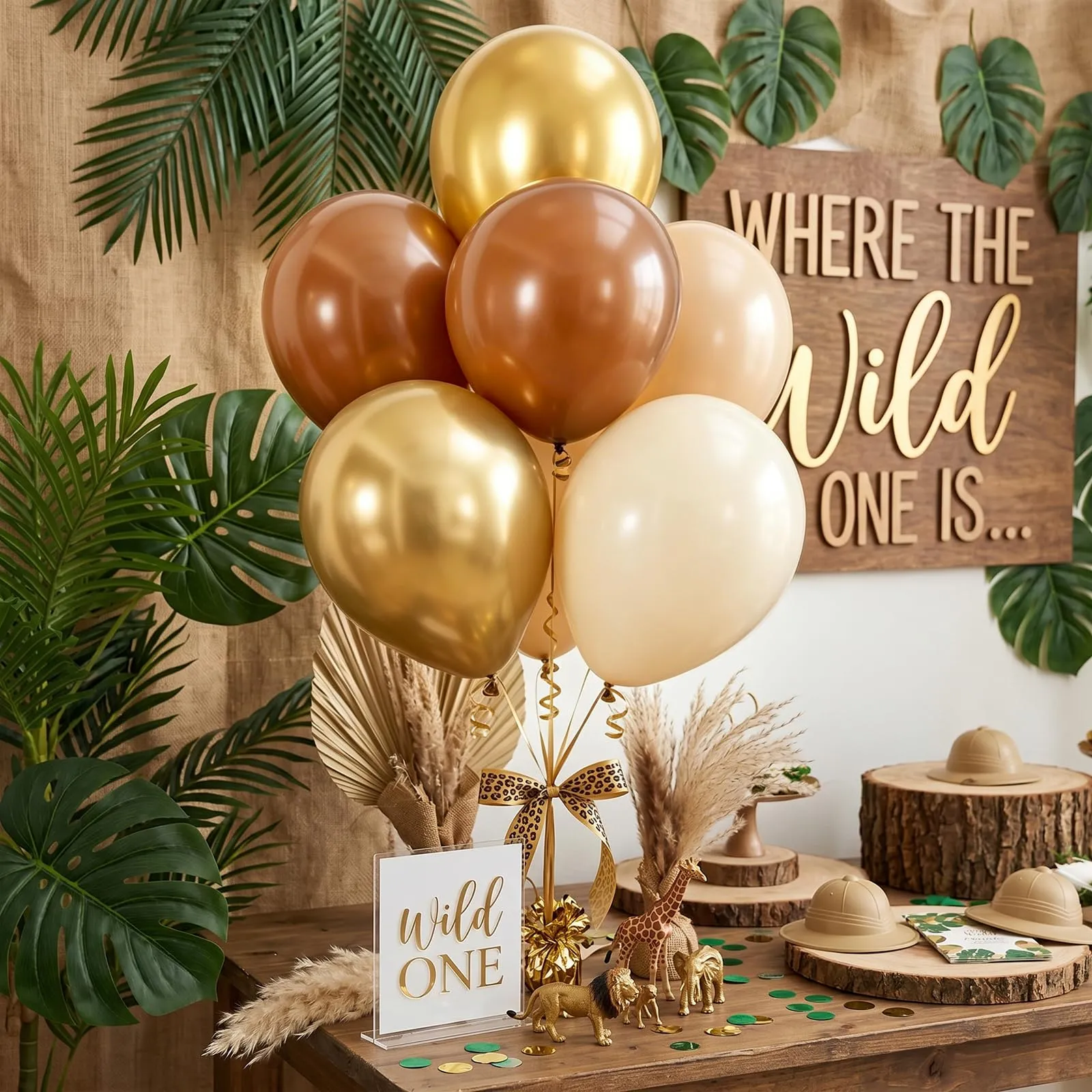 Balloon Garland Palloncini Beige Marroni, Oro e Bianchi, 100 Pezzi, 12 Pollici - immagine 7