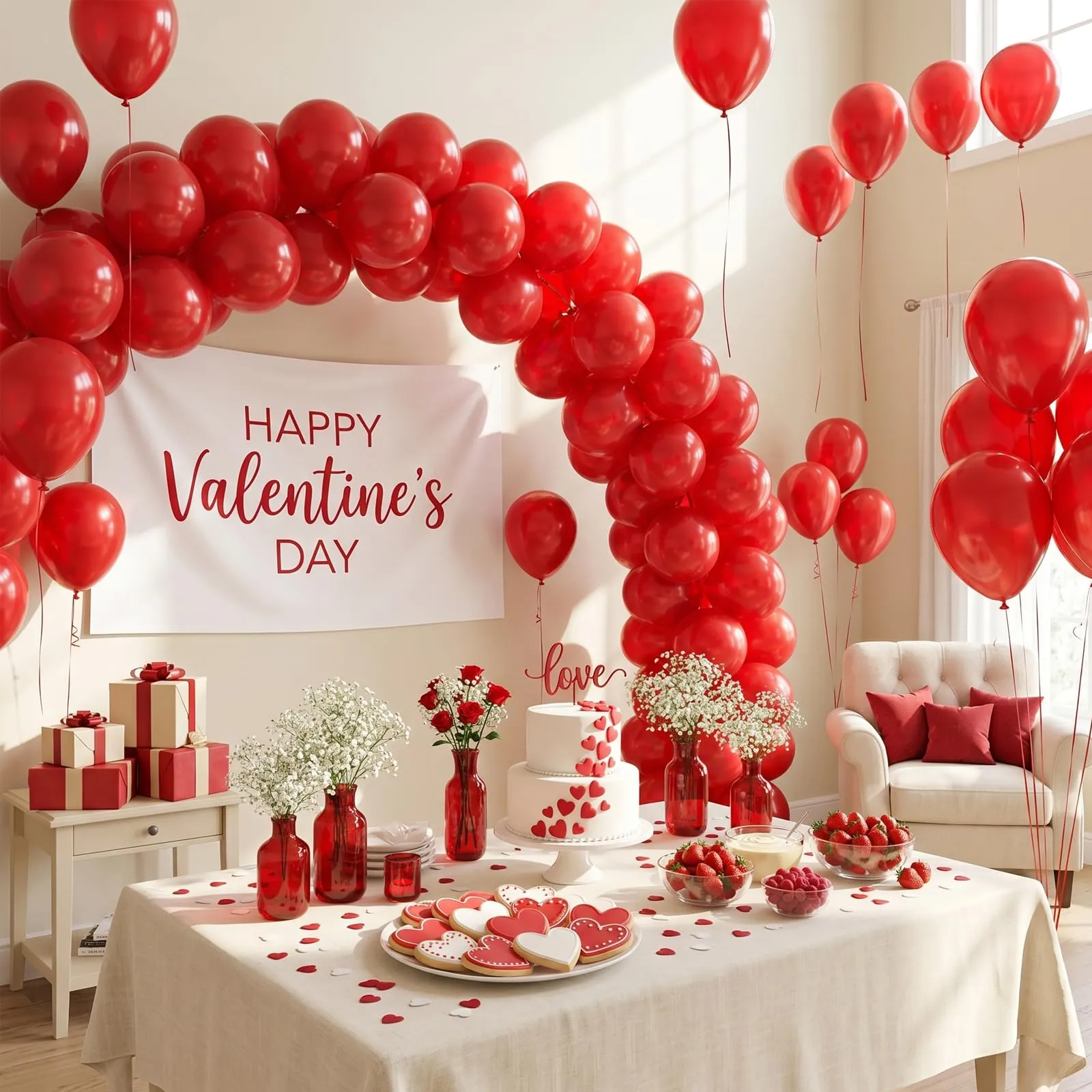 Balloon Garland Palloncini Rossi, 100 Pezzi, 12 Pollici - immagine 2