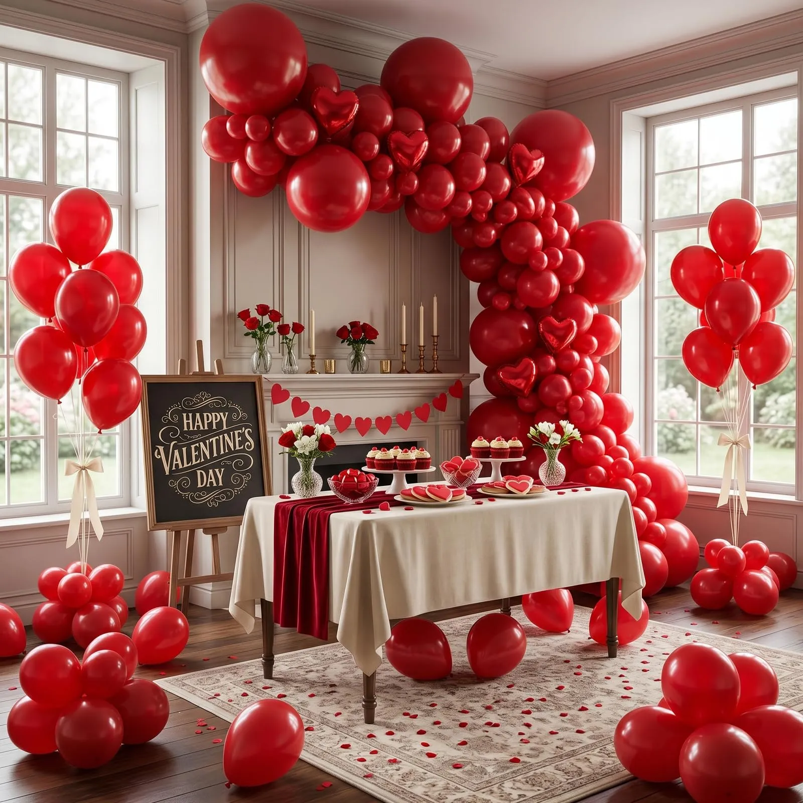 Balloon Garland Palloncini Rossi, 100 Pezzi, 12 Pollici - immagine 4