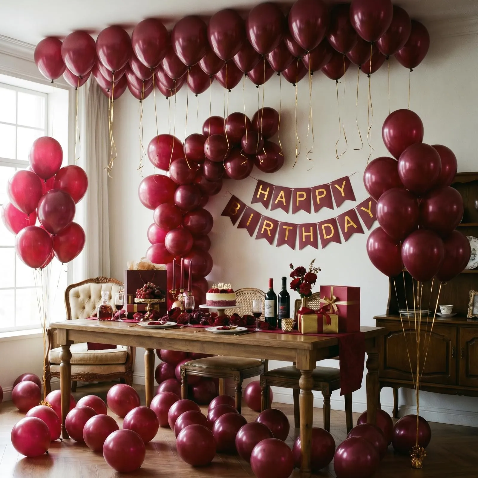 Balloon Garland Palloncini Bordeaux, 100 Pezzi, 12 Pollici - immagine 2