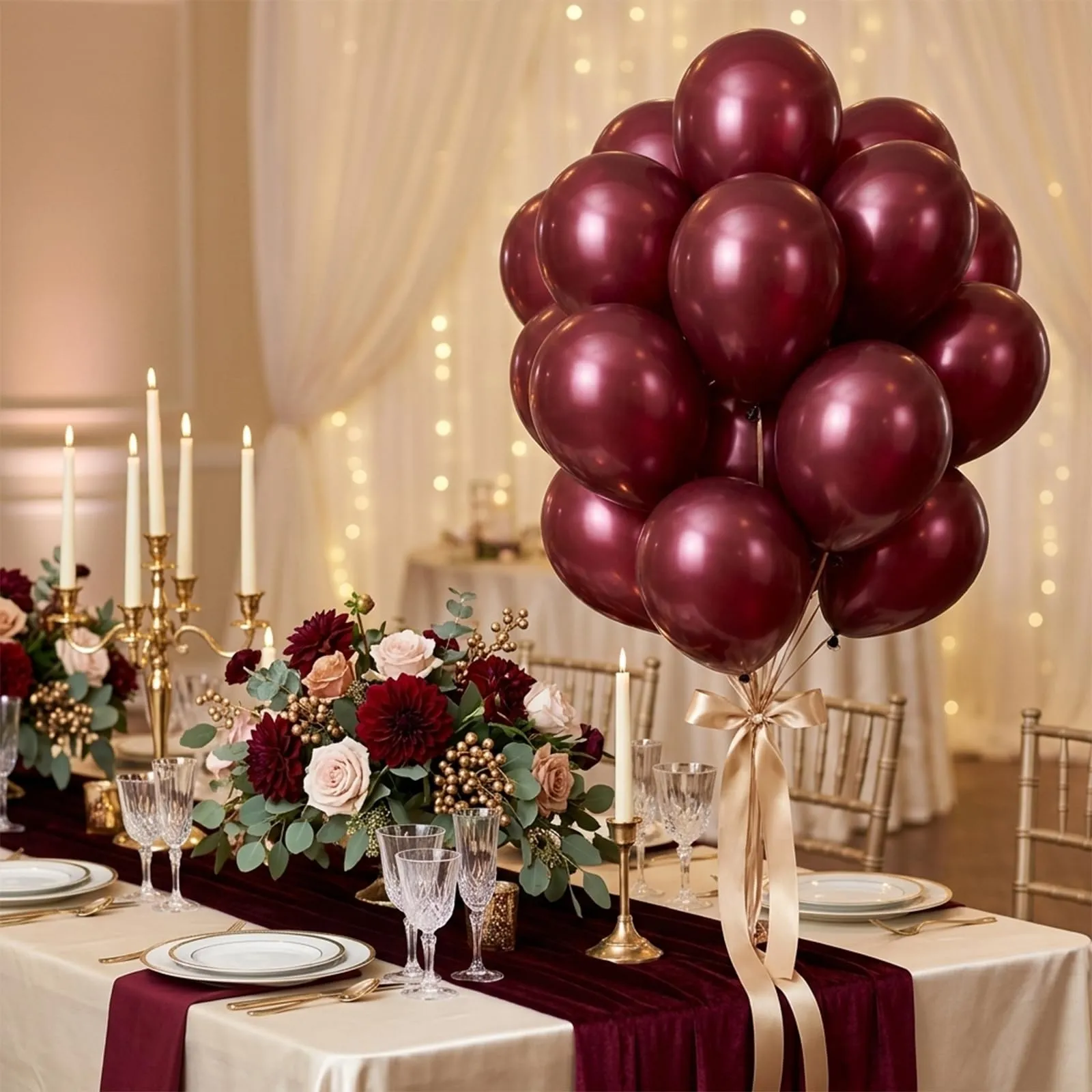 Balloon Garland Palloncini Bordeaux, 100 Pezzi, 12 Pollici - immagine 4