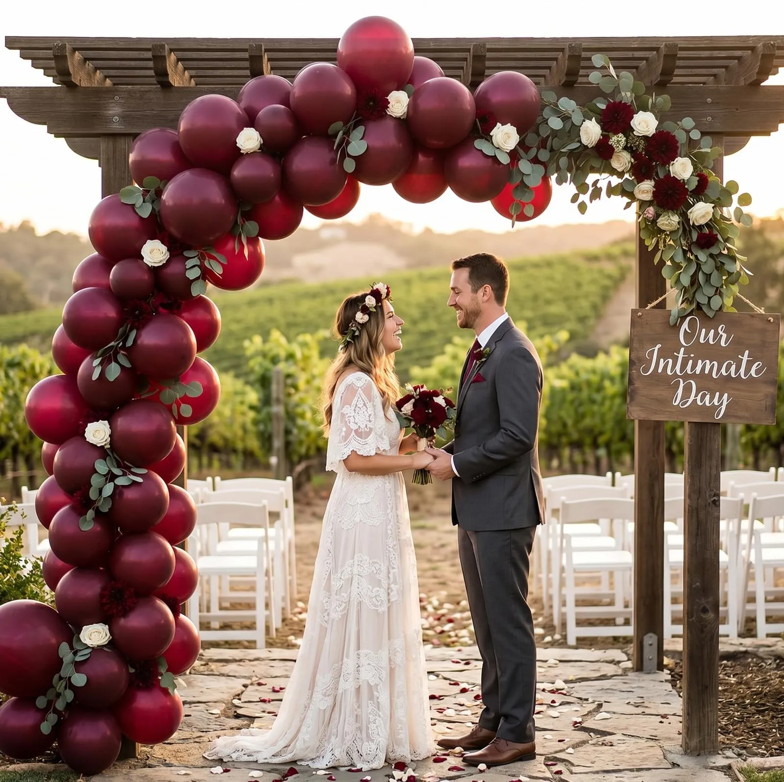 Balloon Garland Palloncini Bordeaux, 100 Pezzi, 12 Pollici - immagine 7