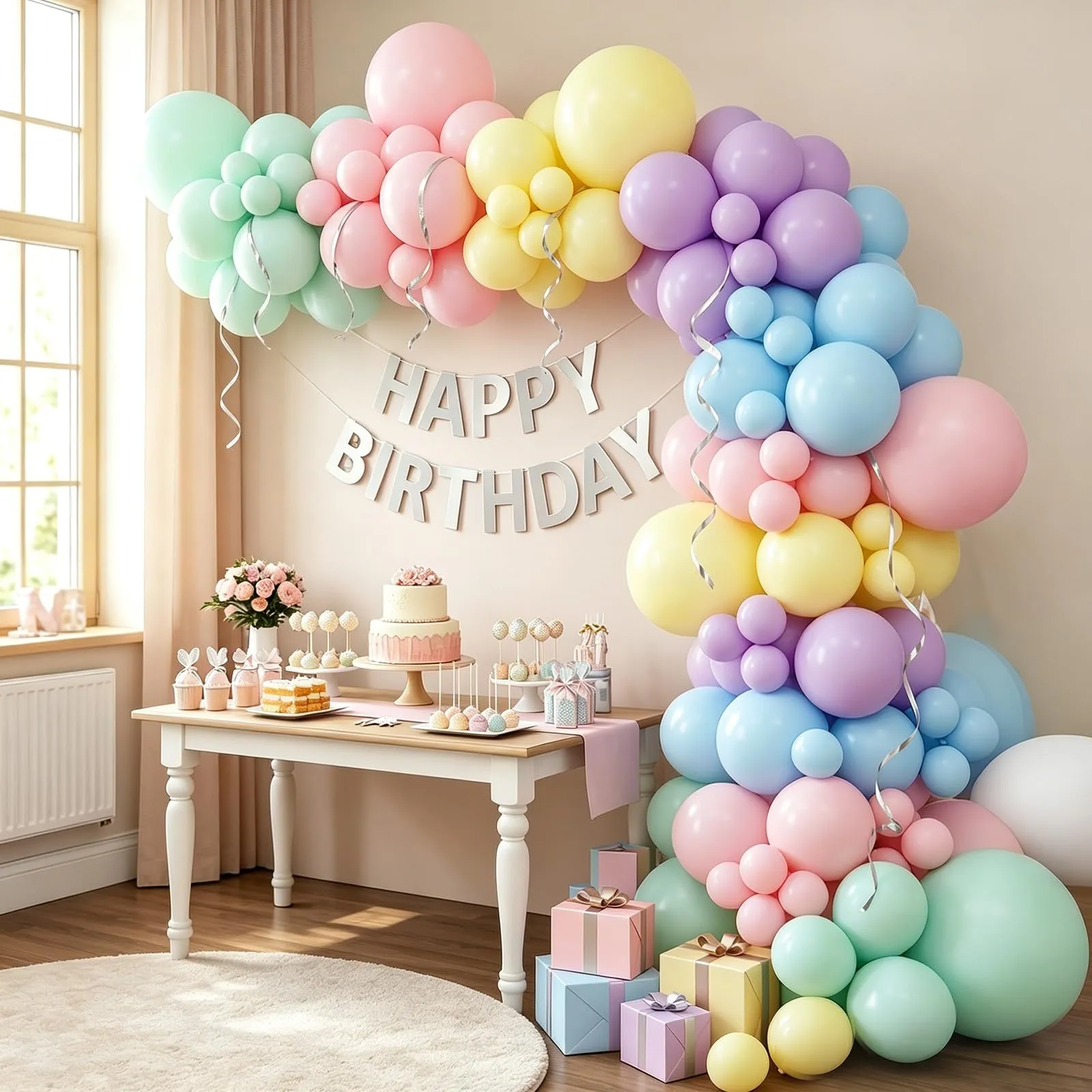 Balloon Garland 100 Pezzi Palloncini Colorati Pastello 12 Pollici - immagine 7