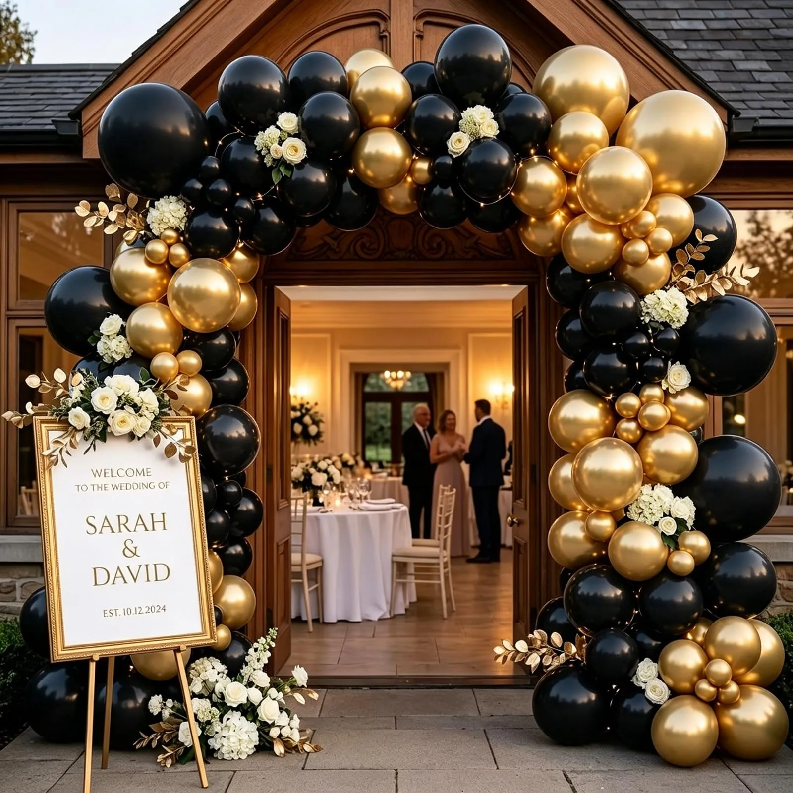 Balloon Garland Palloncini Compleanno Nero Oro, 100 Pezzi, 12 Pollici - immagine 7