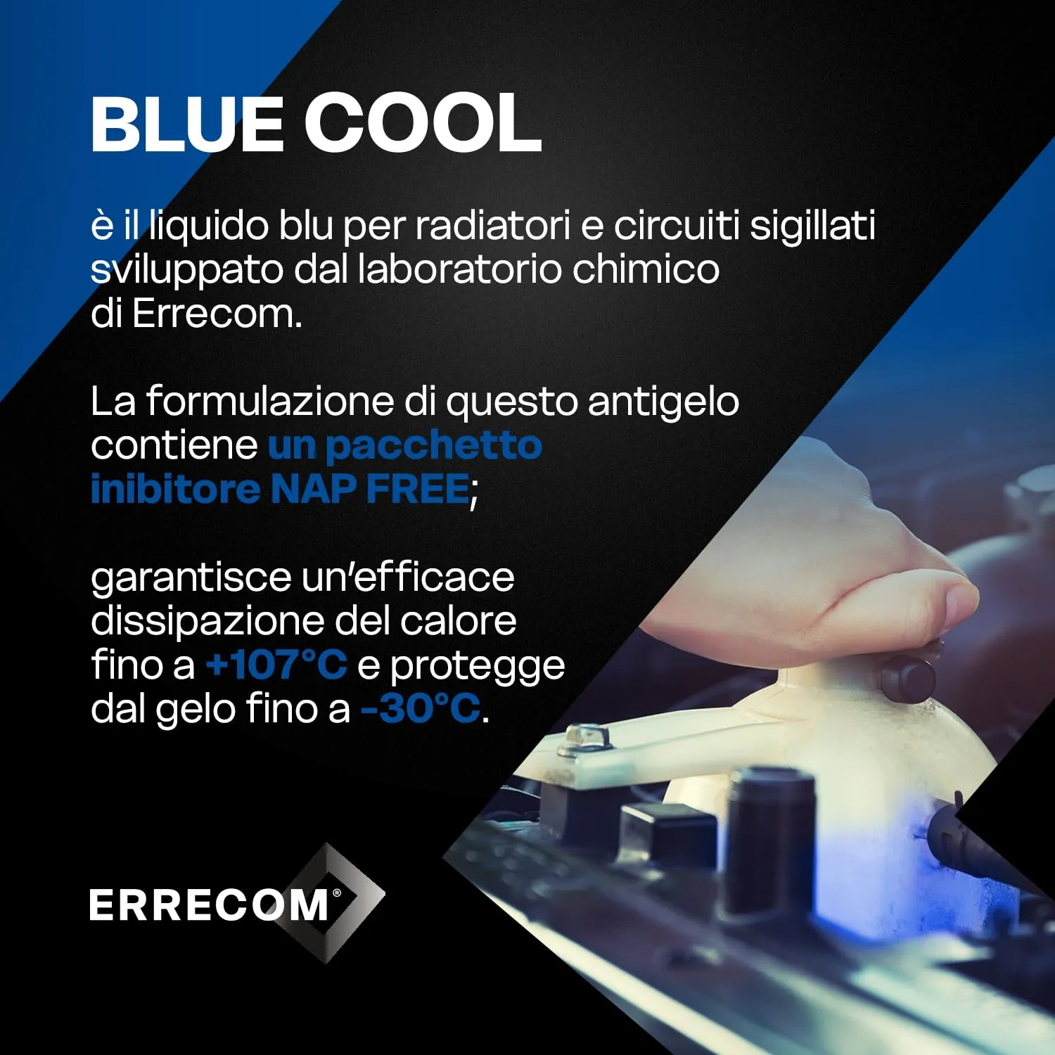 ERRECOM Blue Cool Liquido Radiatore Blu G11 Nap Free, Pronto all'Uso, 5 Litri - immagine 4