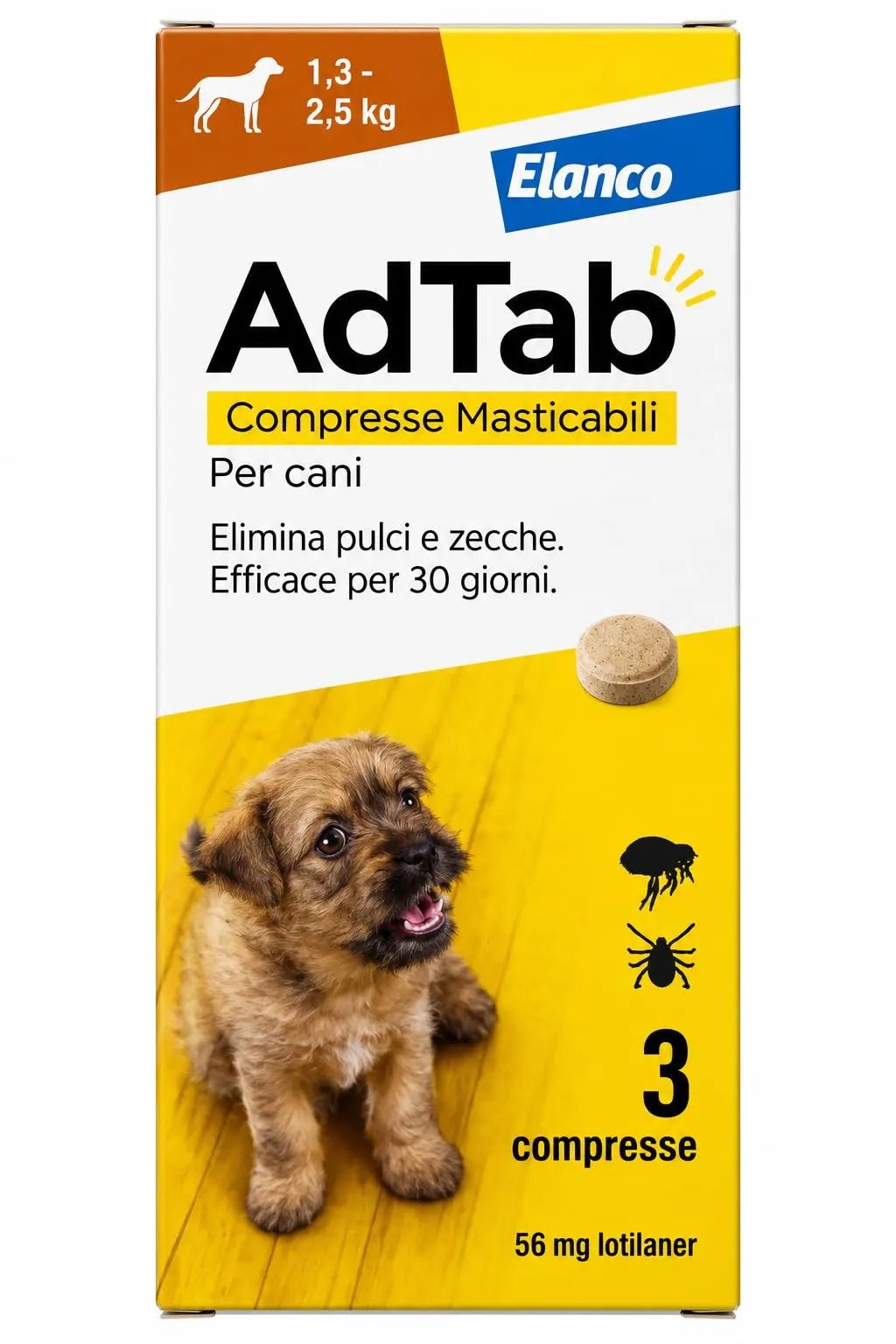 AdTab Compresse Masticabili per cani 1,3-2,5 kg - 3 compresse - immagine 1