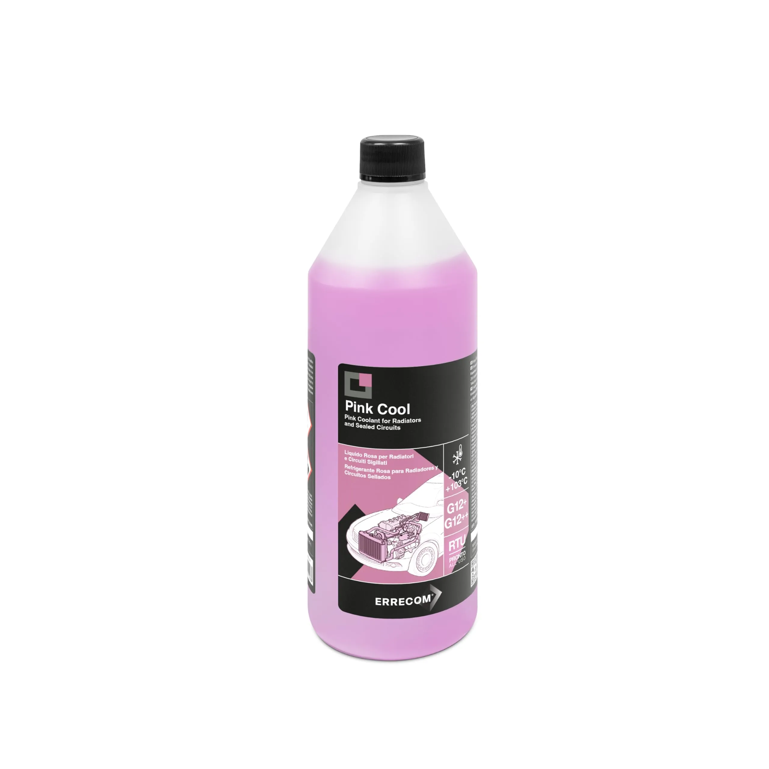 ERRECOM Pink Cool Liquido Radiatore Rosa G12+, G12++, -10°C/+103°C, Si-OAT, Pronto all'Uso, 1 Litro - immagine 1
