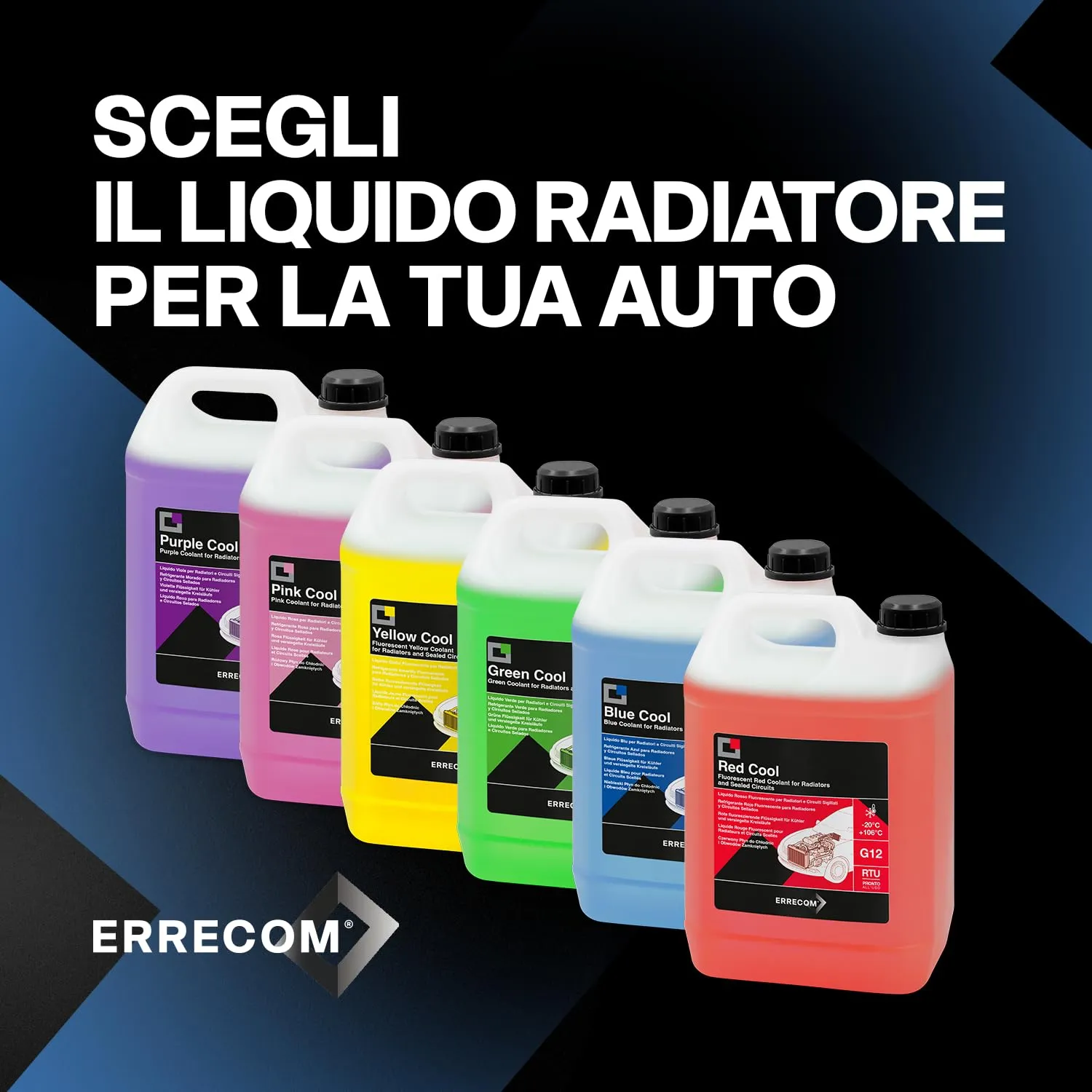 ERRECOM Hybrid Blue Cool Liquido Radiatore per Auto Ibride ed Elettriche, -20°C/+106°C, Inibitore OAT con Fosfati, Pronto all'Uso, 5 Litri - immagine 7