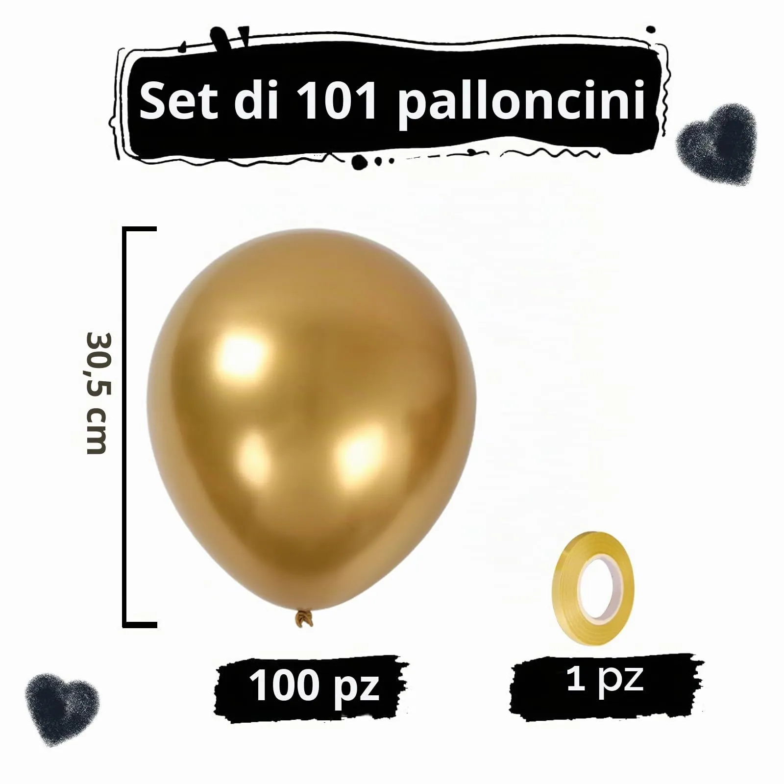 Balloon Garland Palloncini Oro, 100 Pezzi, 12 Pollici - immagine 3