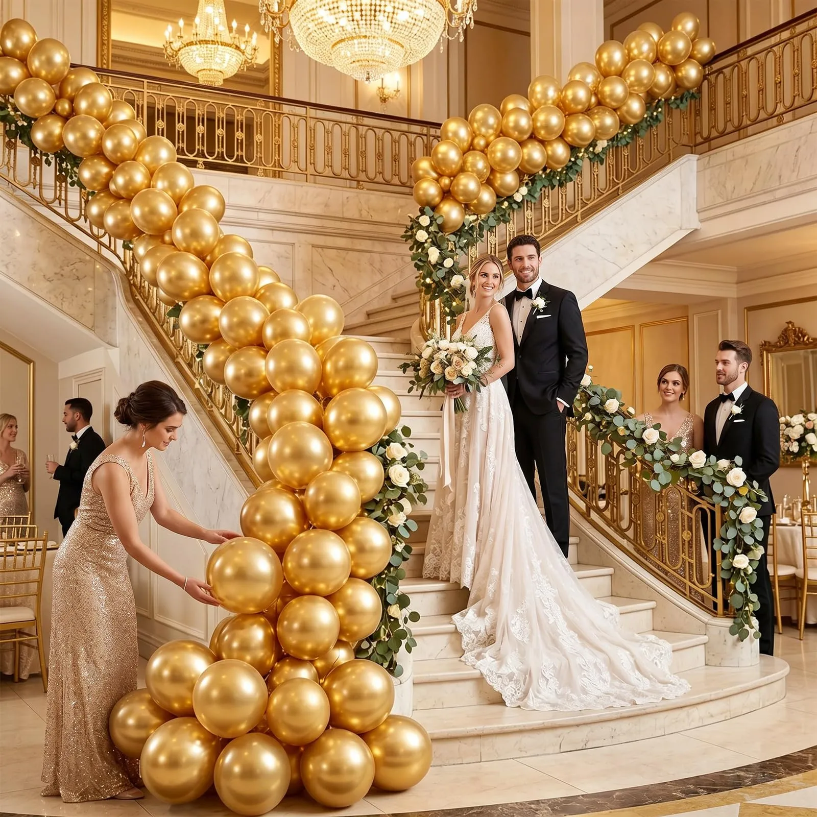 Balloon Garland Palloncini Oro, 100 Pezzi, 12 Pollici - immagine 8