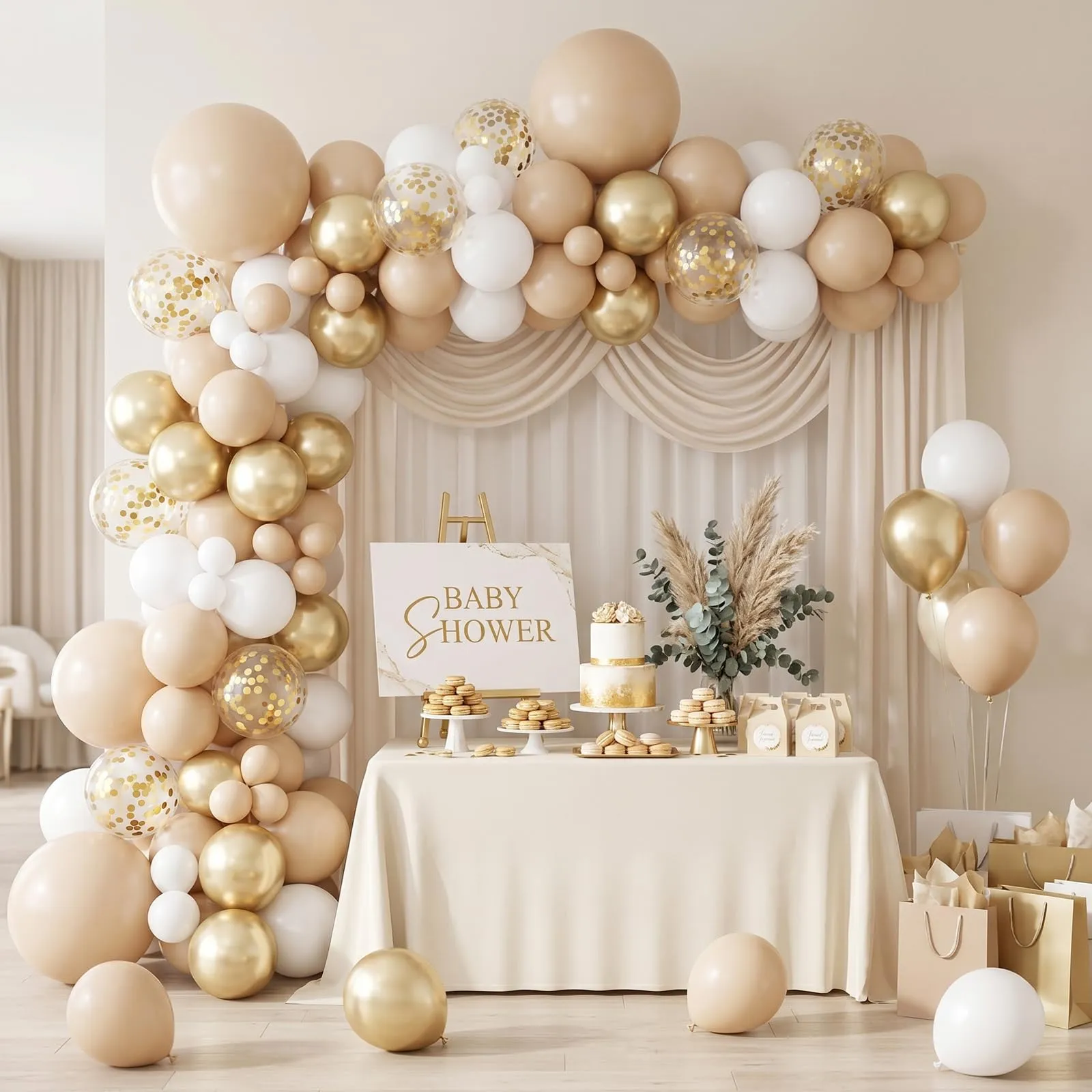 Balloon Garland Palloncini Bianco Oro, 100 Pezzi, 12 Pollici - immagine 2
