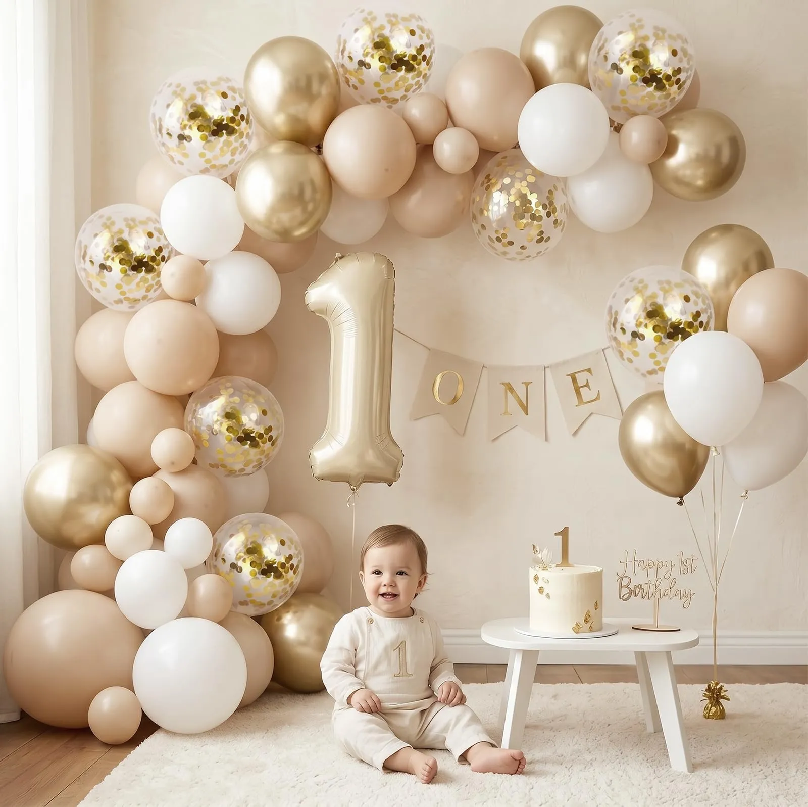 Balloon Garland Palloncini Bianco Oro, 100 Pezzi, 12 Pollici - immagine 5